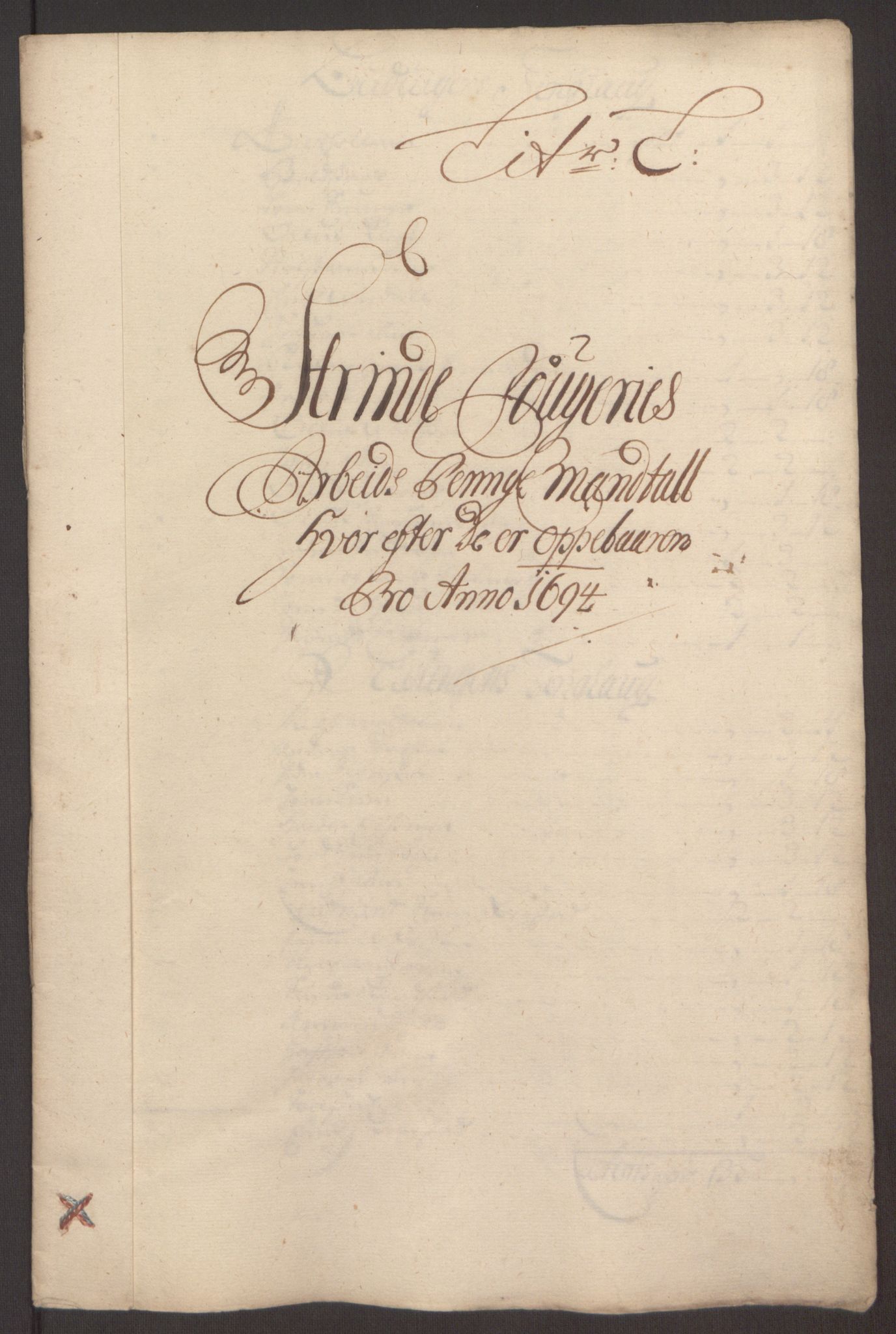 Rentekammeret inntil 1814, Reviderte regnskaper, Fogderegnskap, RA/EA-4092/R61/L4104: Fogderegnskap Strinda og Selbu, 1693-1694, p. 273