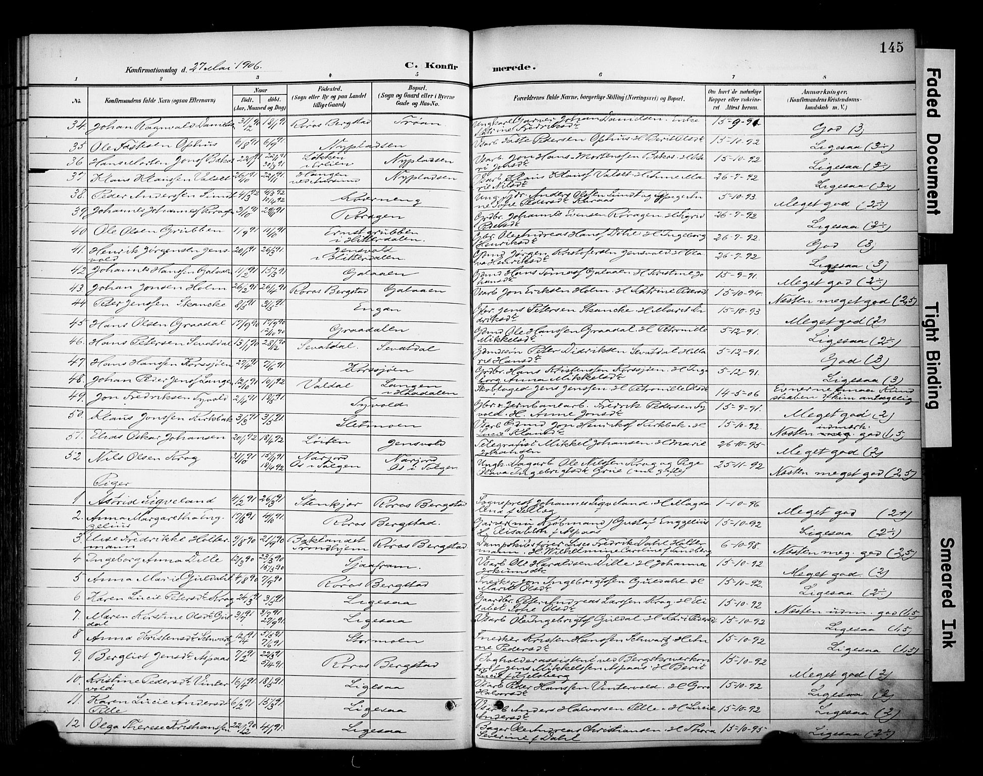 Ministerialprotokoller, klokkerbøker og fødselsregistre - Sør-Trøndelag, SAT/A-1456/681/L0936: Parish register (official) no. 681A14, 1899-1908, p. 145