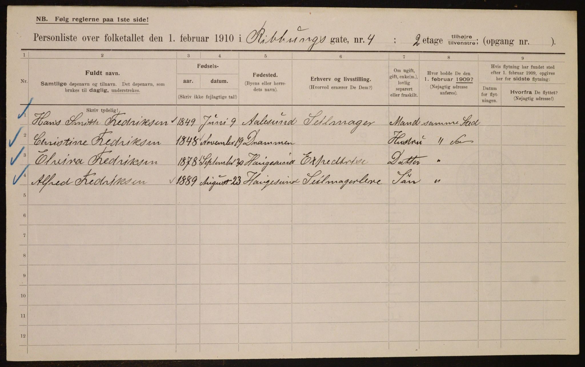 OBA, Municipal Census 1910 for Kristiania, 1910, p. 79311