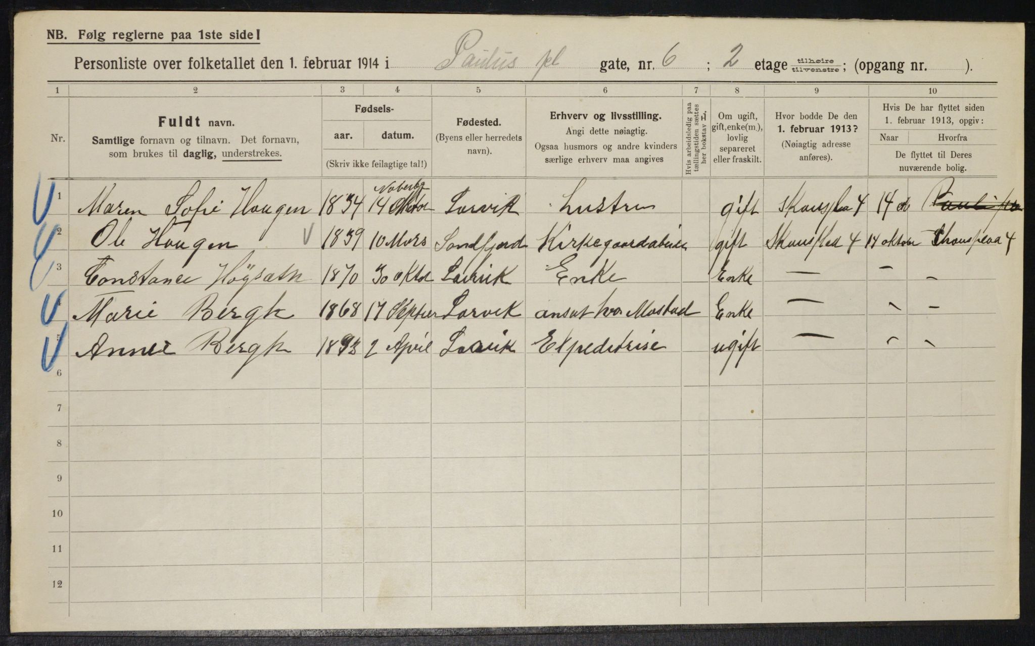 OBA, Municipal Census 1914 for Kristiania, 1914, p. 78797