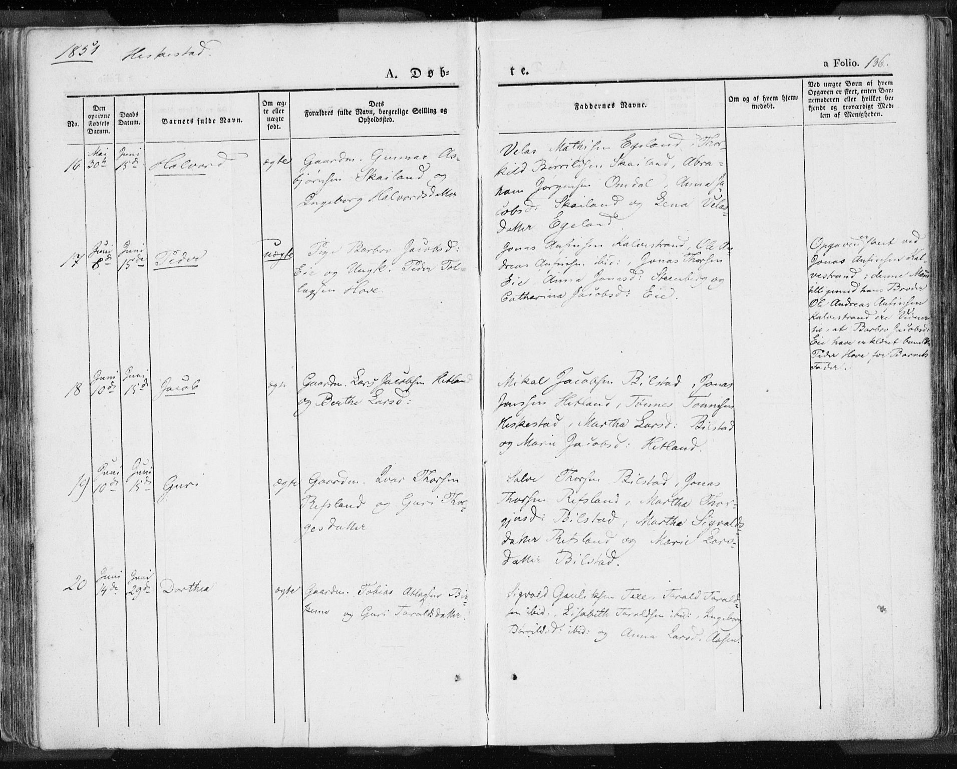 Lund sokneprestkontor, AV/SAST-A-101809/S06/L0007: Parish register (official) no. A 7.1, 1833-1854, p. 136