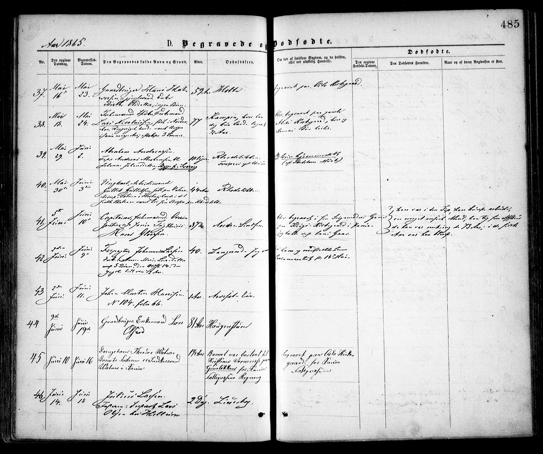 Østre Aker prestekontor Kirkebøker, SAO/A-10840/F/Fa/L0001: Parish register (official) no. I 1, 1861-1869, p. 485