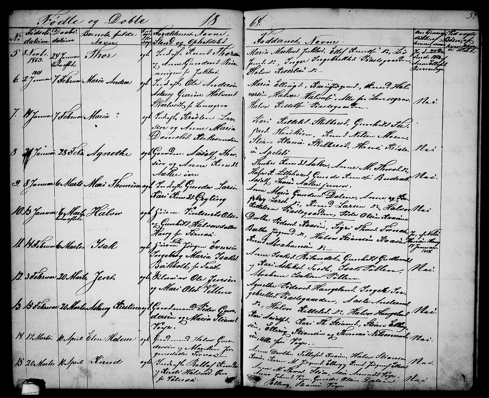 Drangedal kirkebøker, SAKO/A-258/G/Ga/L0002: Parish register (copy) no. I 2, 1856-1887, p. 52