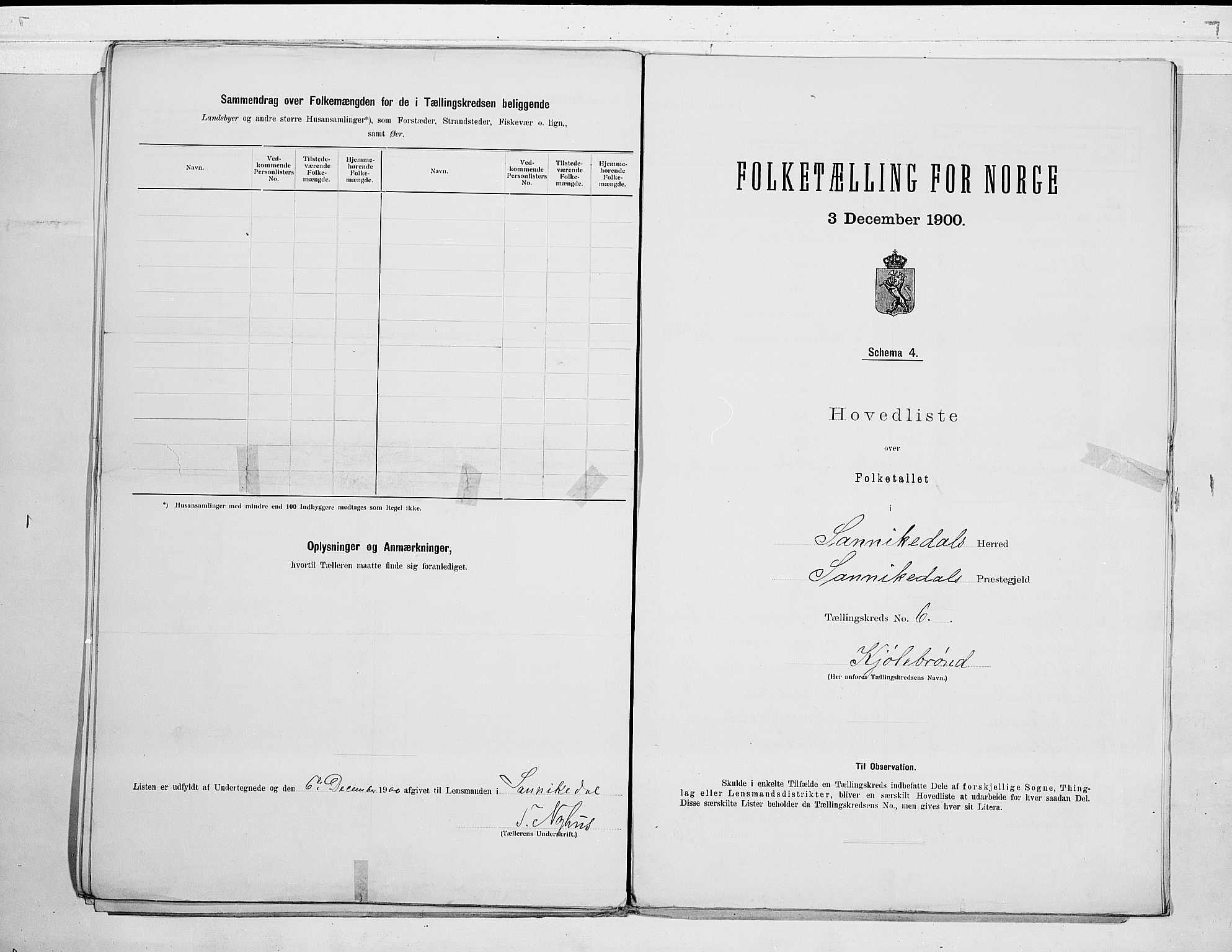 SAKO, 1900 census for Sannidal, 1900, p. 14