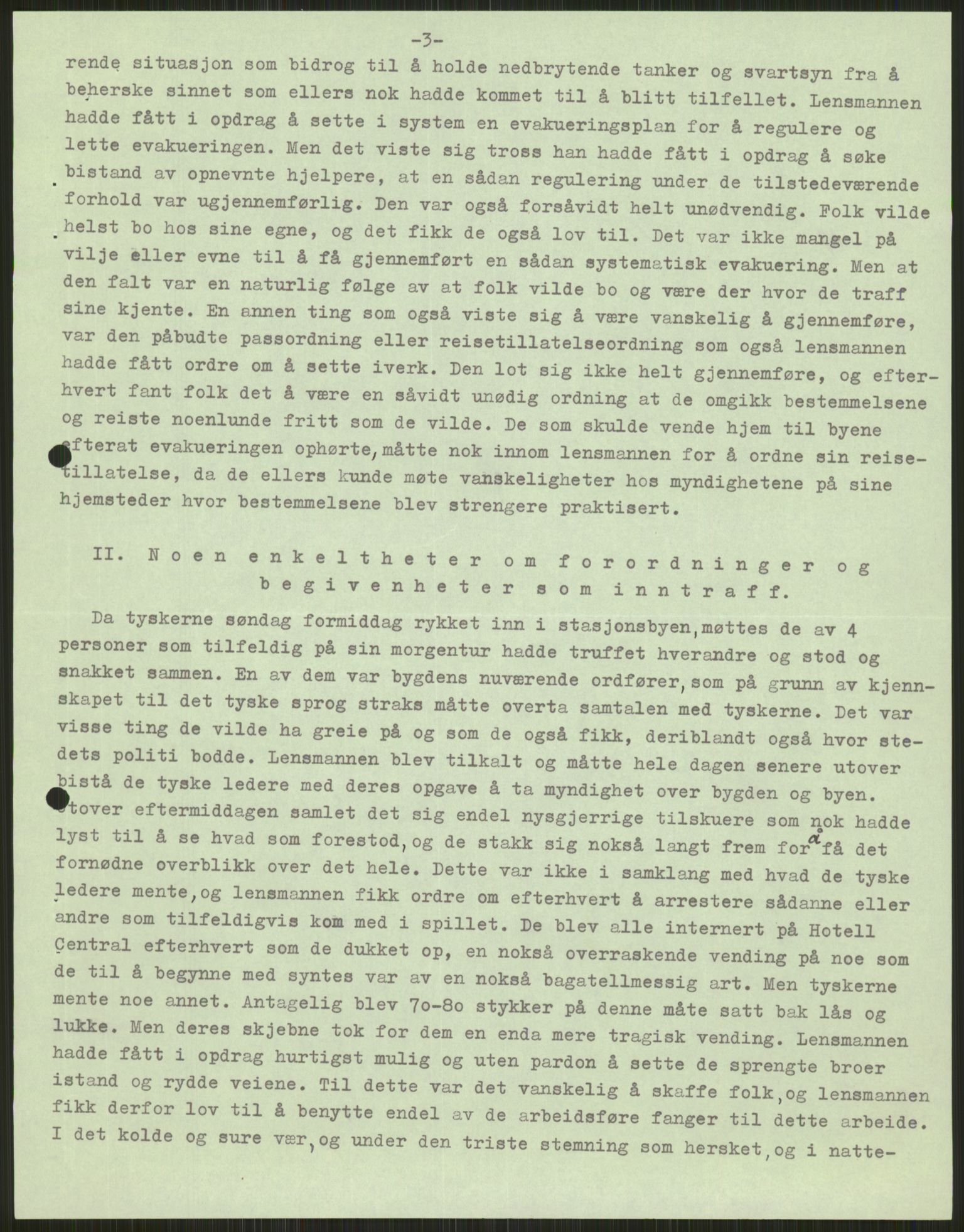 Forsvaret, Forsvarets krigshistoriske avdeling, AV/RA-RAFA-2017/Y/Ya/L0013: II-C-11-31 - Fylkesmenn.  Rapporter om krigsbegivenhetene 1940., 1940, p. 120