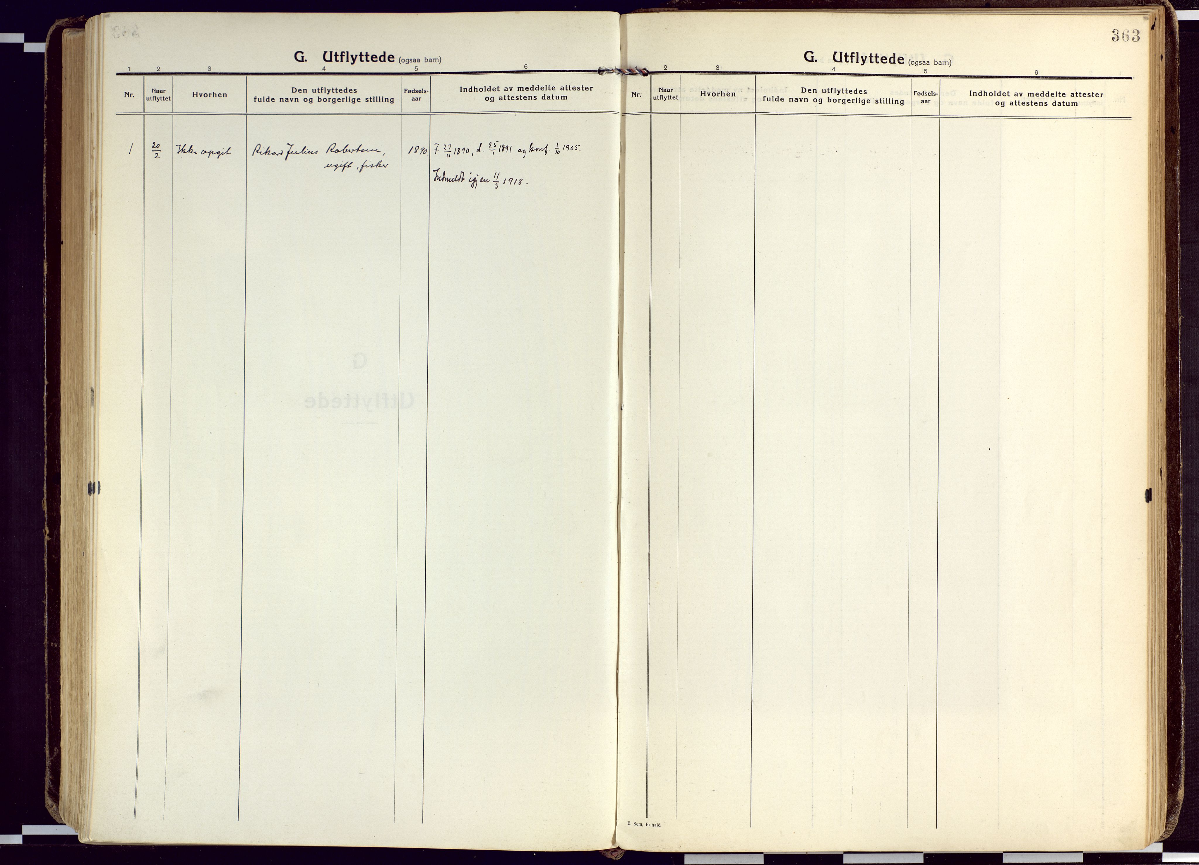 Karlsøy sokneprestembete, SATØ/S-1299/H/Ha/Haa/L0015kirke: Parish register (official) no. 15, 1918-1929, p. 363