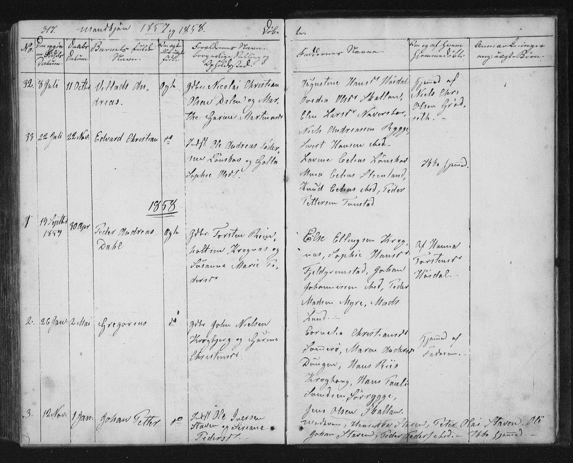 Ministerialprotokoller, klokkerbøker og fødselsregistre - Nordland, AV/SAT-A-1459/893/L1332: Parish register (official) no. 893A05, 1841-1858, p. 317