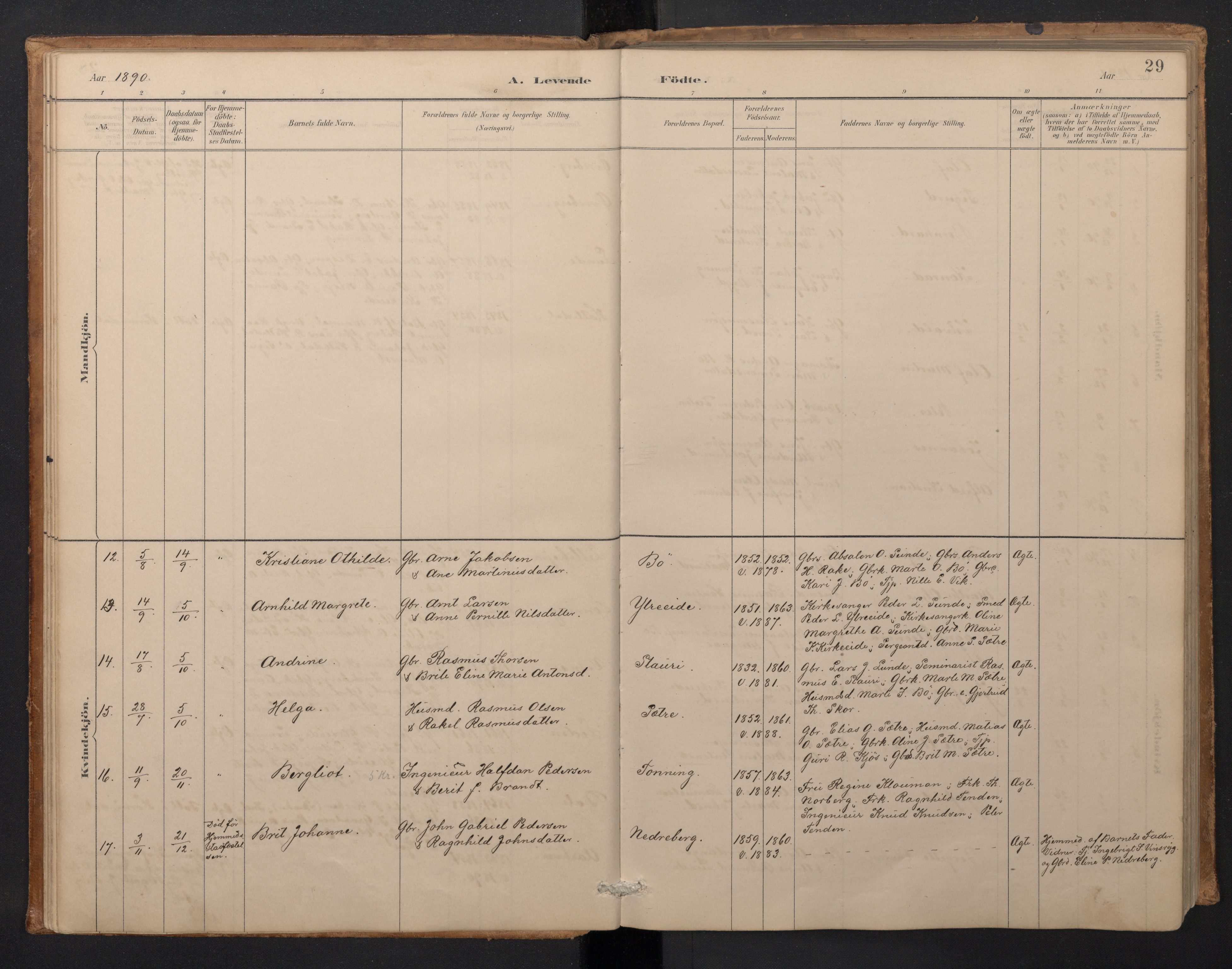 Stryn Sokneprestembete, AV/SAB-A-82501: Parish register (copy) no. A 2, 1883-1905, p. 28b-29a