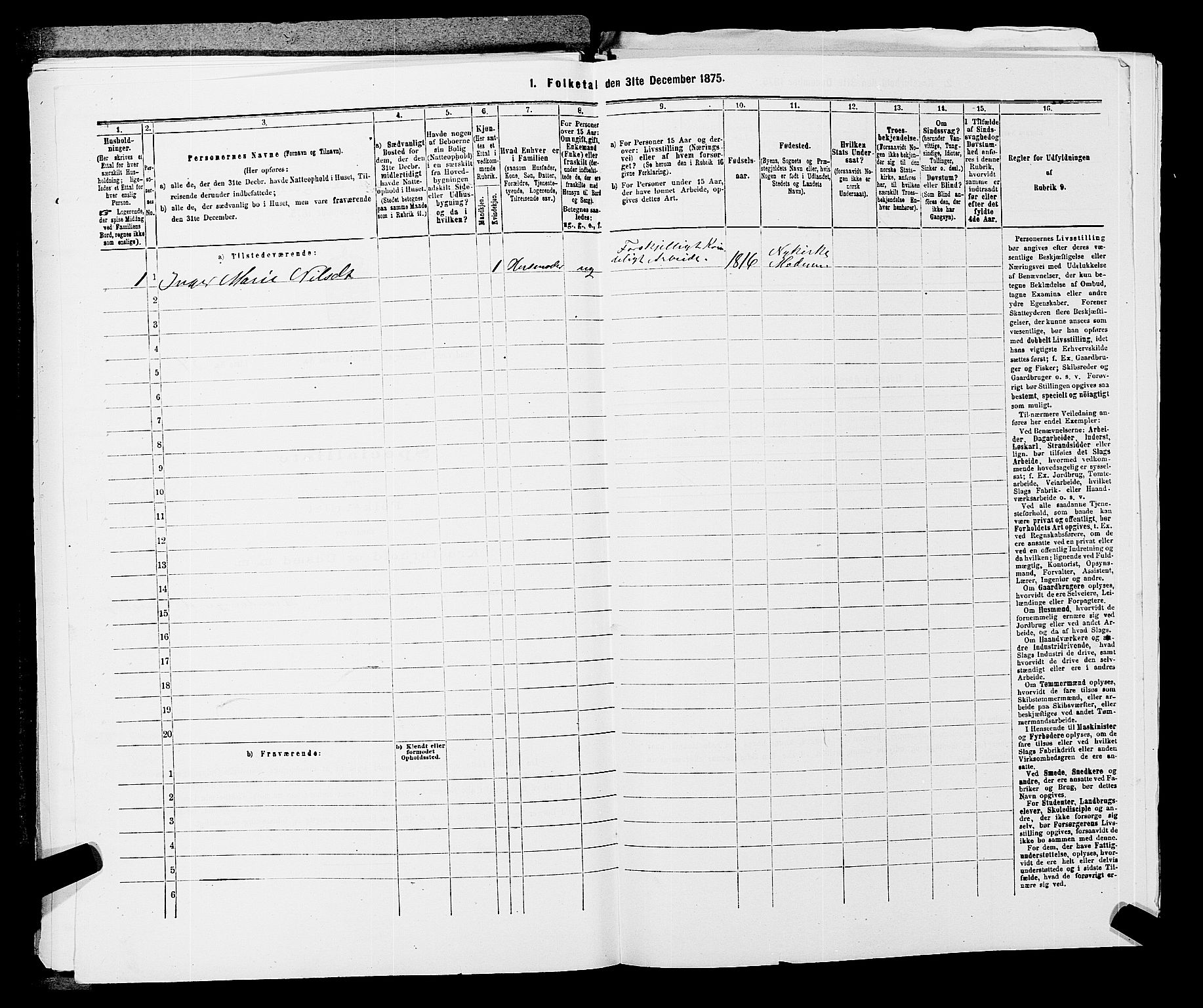 SAKO, 1875 census for 0629P Sandsvær, 1875, p. 1695