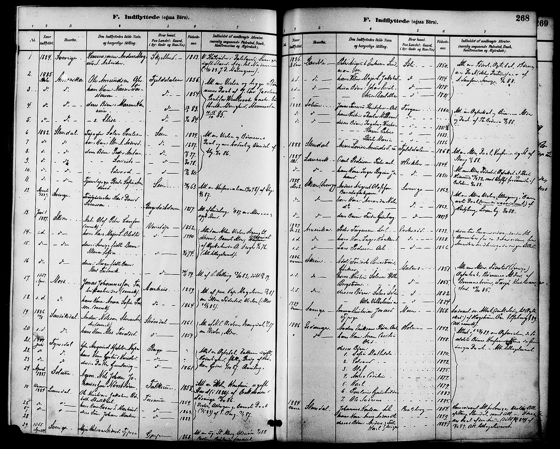 Gjerpen kirkebøker, SAKO/A-265/F/Fa/L0010: Parish register (official) no. I 10, 1886-1895, p. 268