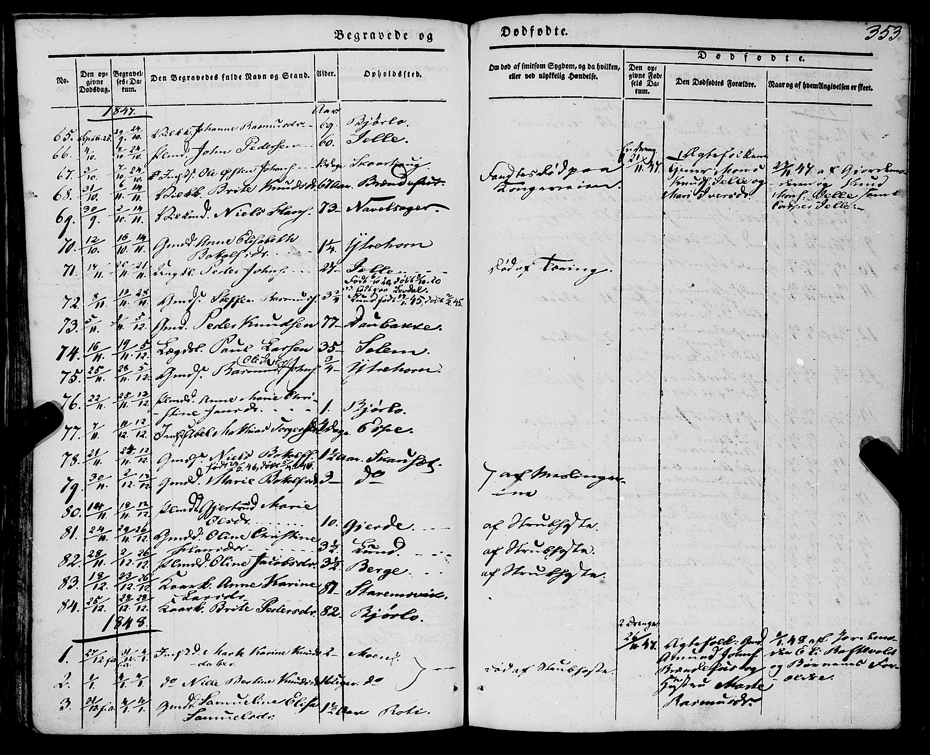 Eid sokneprestembete, AV/SAB-A-82301/H/Haa/Haaa/L0007: Parish register (official) no. A 7, 1844-1858, p. 353