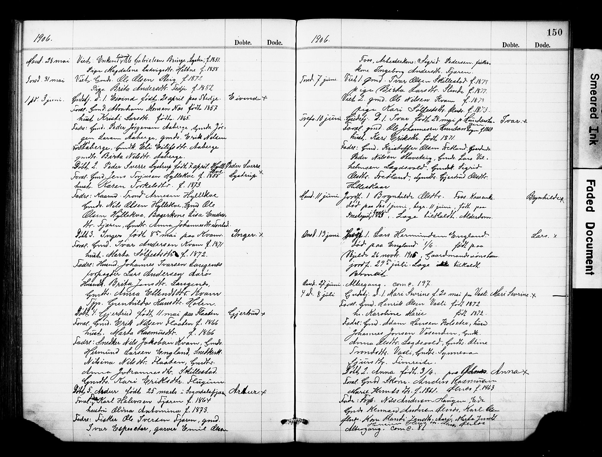 Sogndal sokneprestembete, AV/SAB-A-81301/H/Hab/Haba/L0001: Parish register (copy) no. A 1, 1887-1907, p. 150