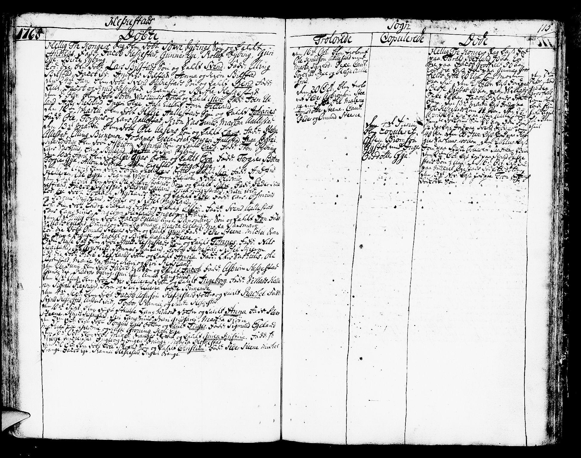 Helleland sokneprestkontor, SAST/A-101810: Parish register (official) no. A 2 /3, 1762-1791, p. 115
