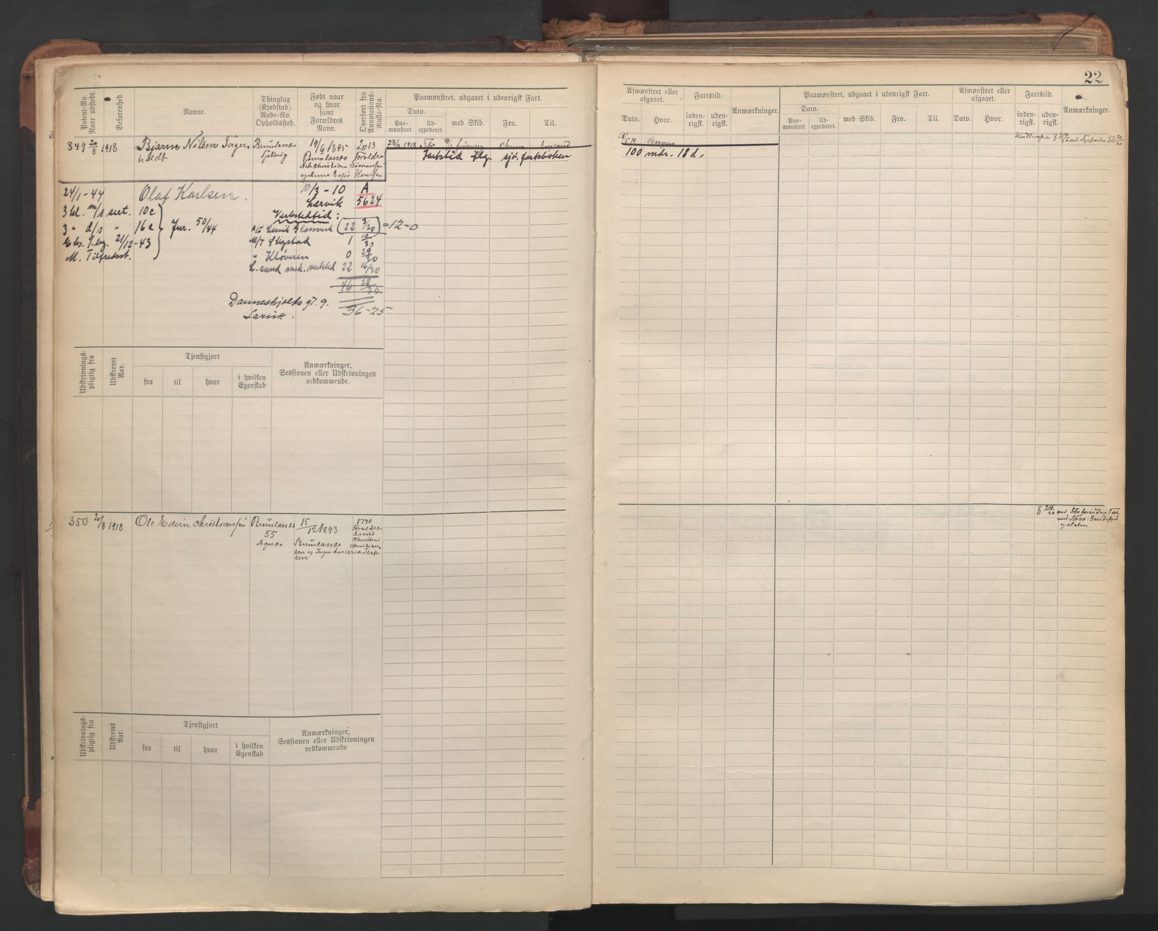 Larvik innrulleringskontor, AV/SAKO-A-787/F/Fd/L0003: Maskinist- og fyrbøter- rulle, 1914-1948, p. 22