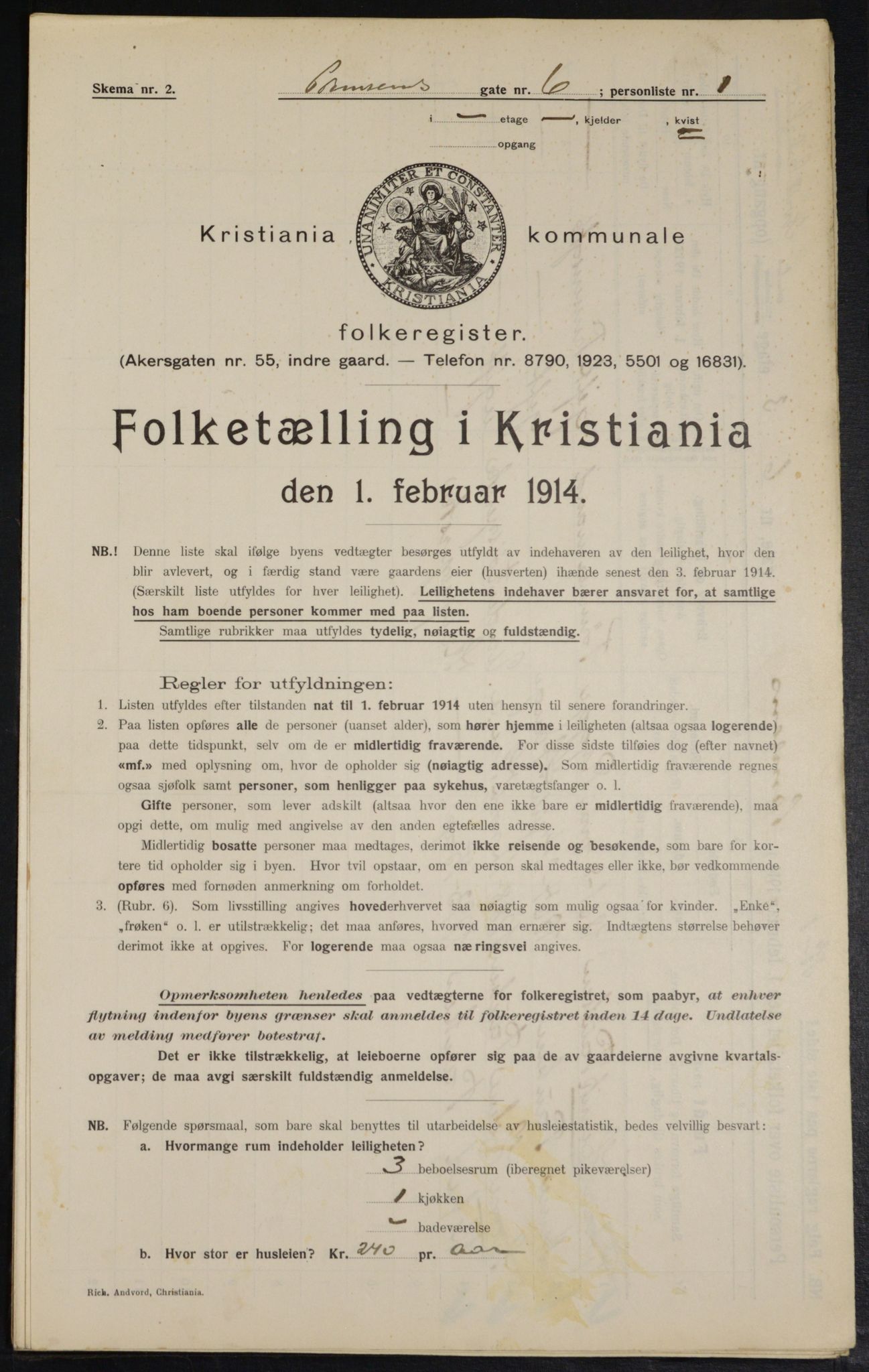 OBA, Municipal Census 1914 for Kristiania, 1914, p. 81288