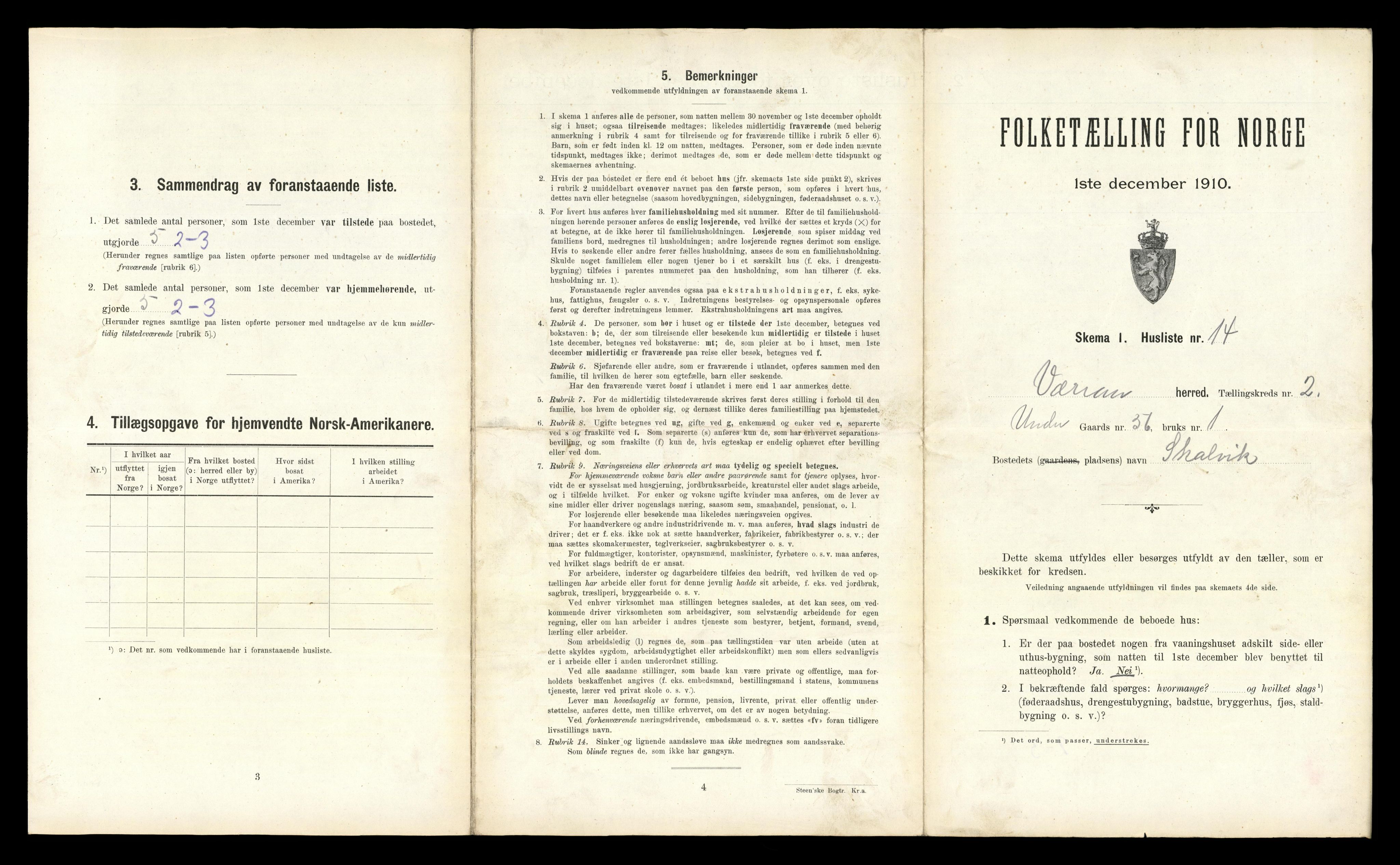 RA, 1910 census for Verran, 1910, p. 217