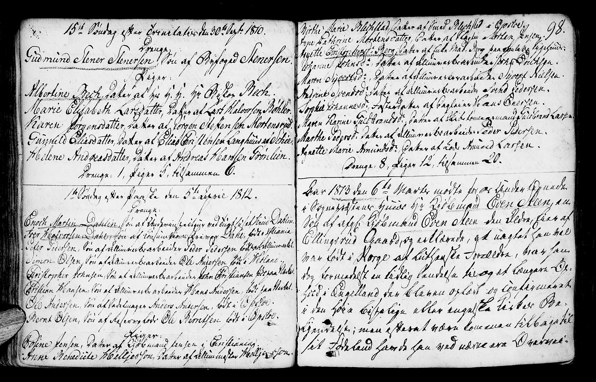 Gamlebyen prestekontor Kirkebøker, SAO/A-10884/F/Fa/L0001: Parish register (official) no. 1, 1734-1818, p. 98
