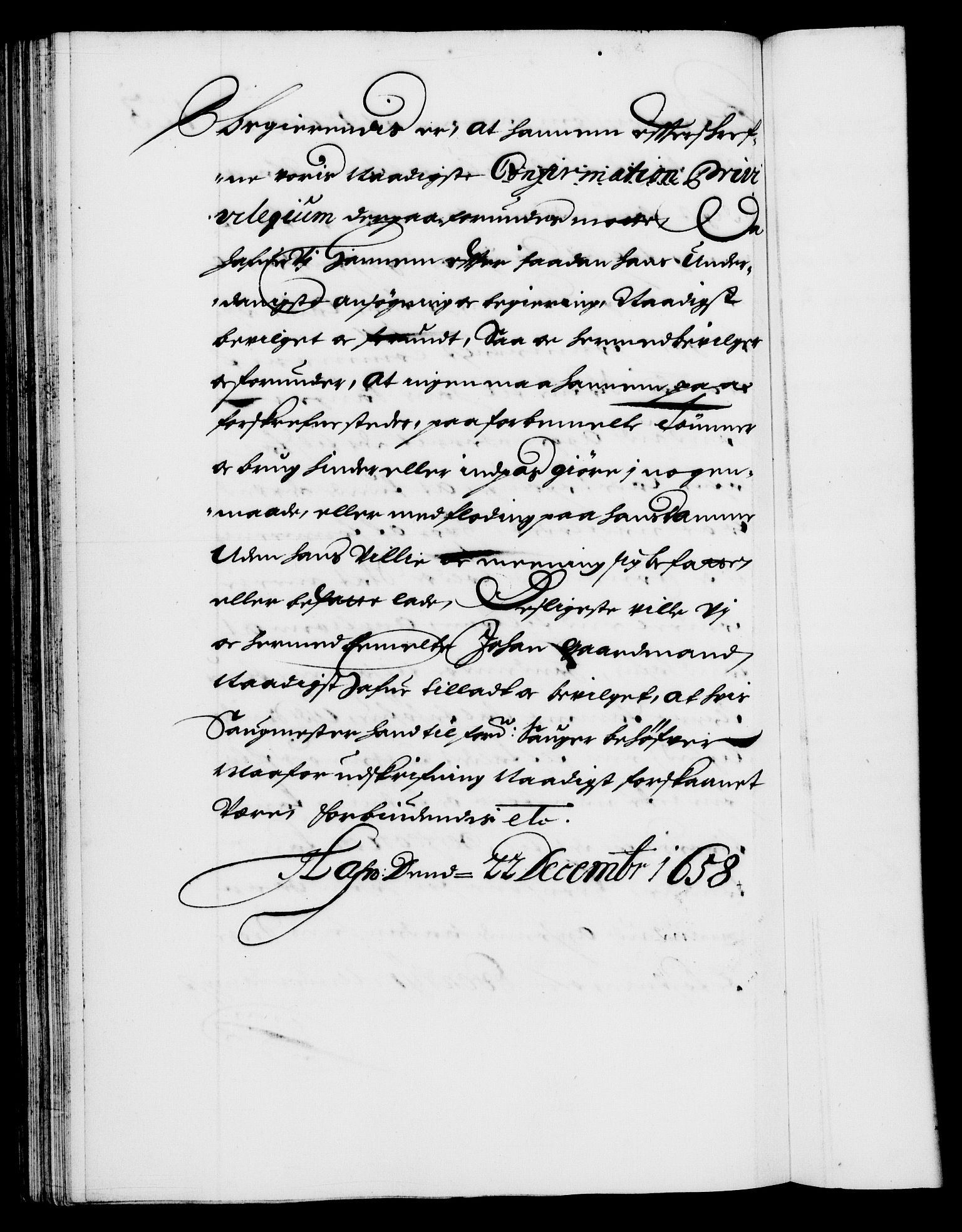 Danske Kanselli 1572-1799, AV/RA-EA-3023/F/Fc/Fca/Fcaa/L0009: Norske registre (mikrofilm), 1657-1660, p. 123b