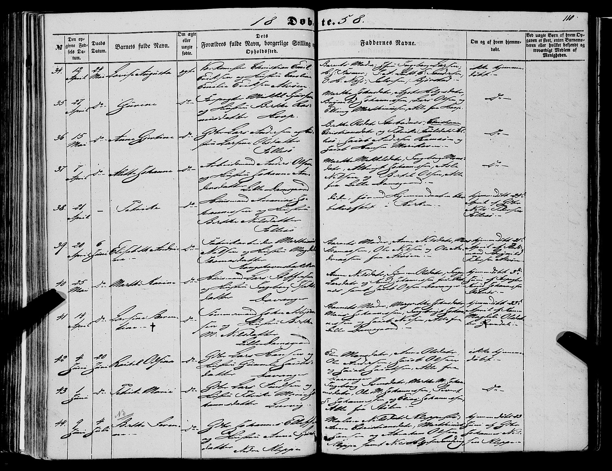 Askøy Sokneprestembete, AV/SAB-A-74101/H/Ha/Haa/Haaa/L0008: Parish register (official) no. A 8, 1852-1862, p. 110