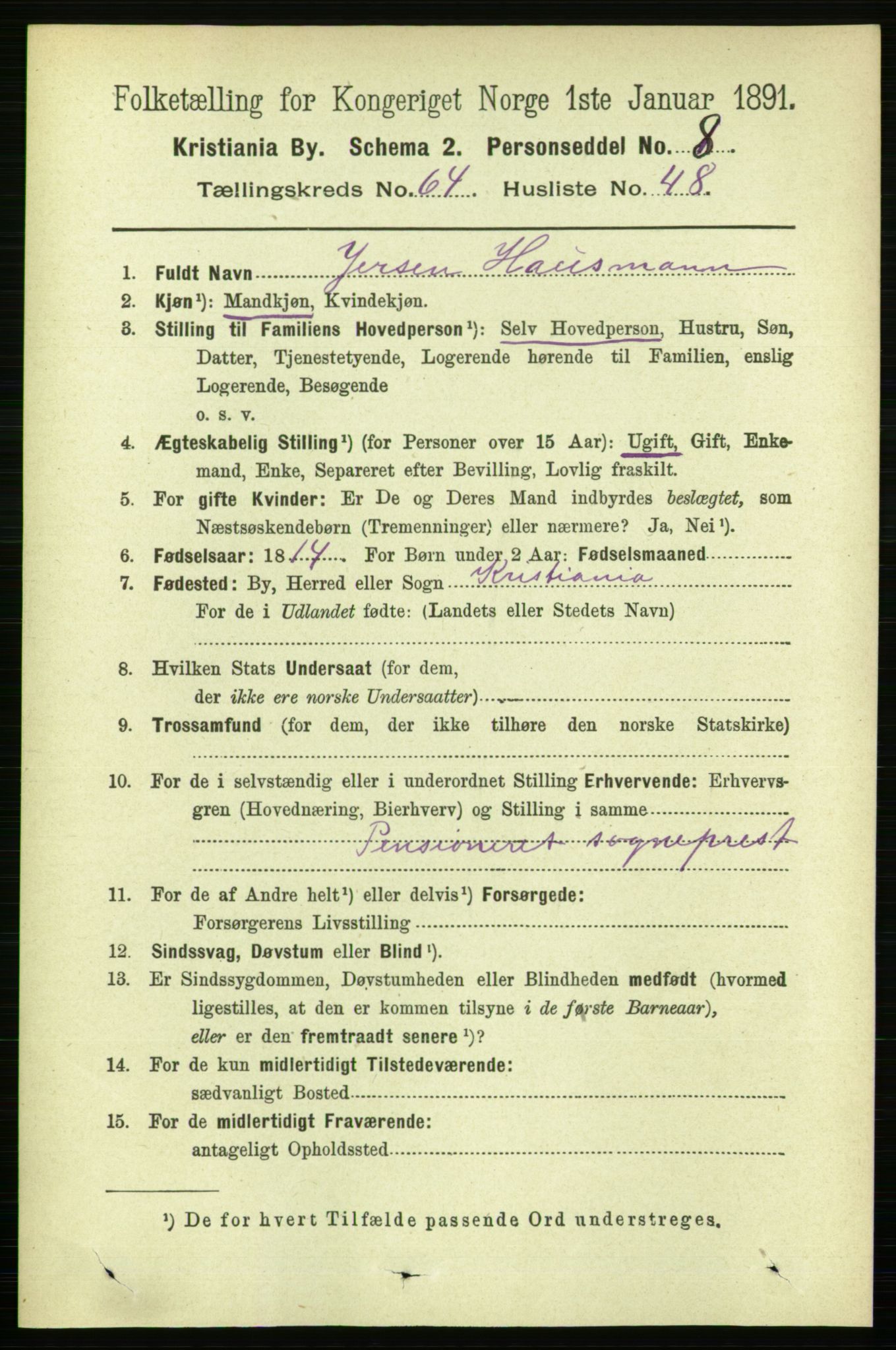 RA, 1891 census for 0301 Kristiania, 1891, p. 34796