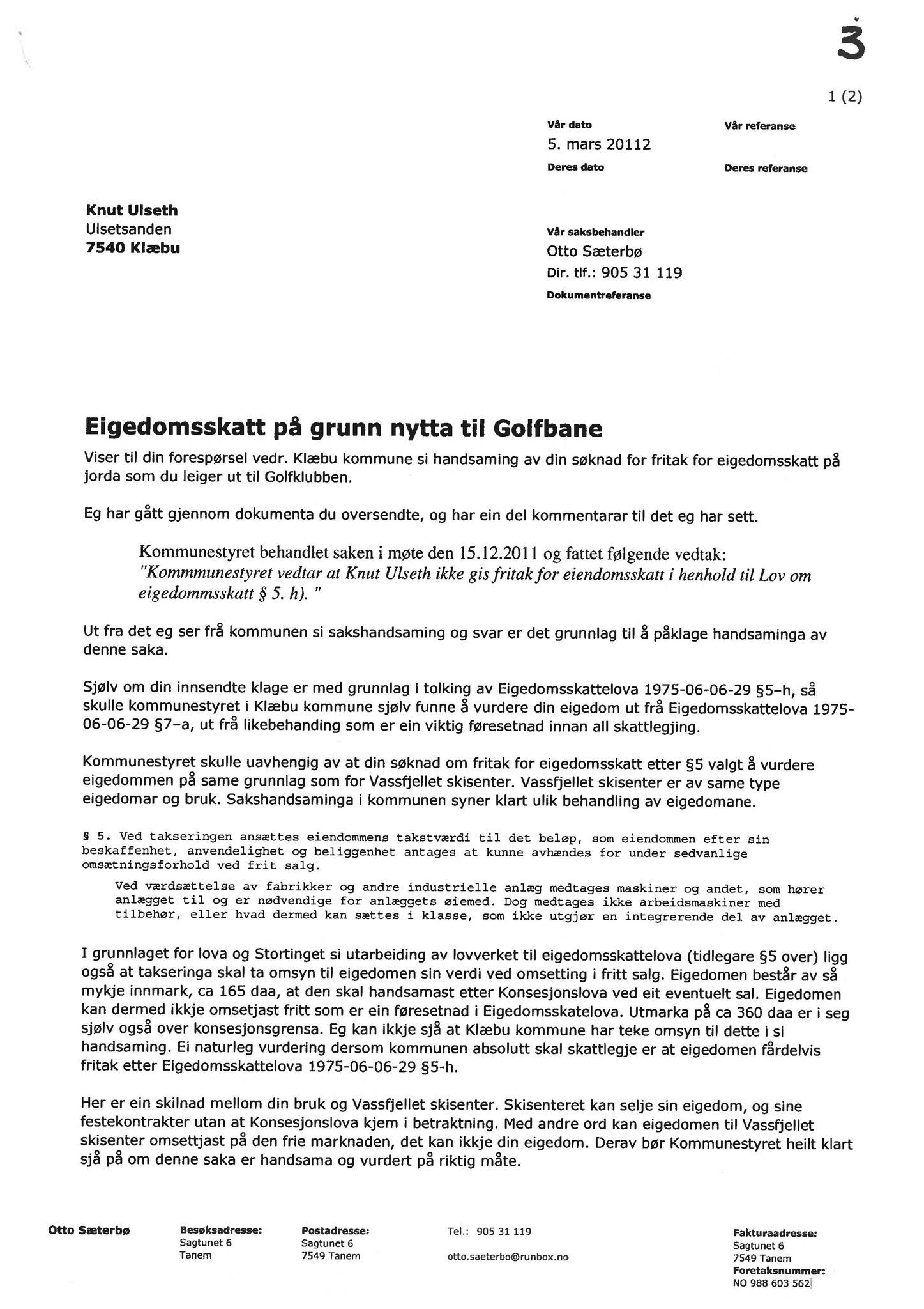 Klæbu Kommune, TRKO/KK/02-FS/L005: Formannsskapet - Møtedokumenter, 2012, p. 1208