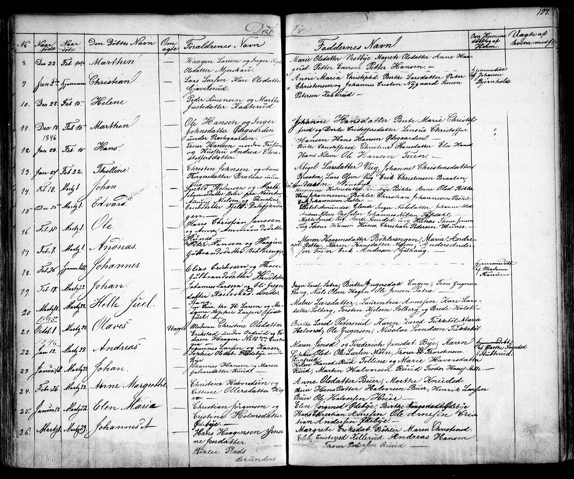 Enebakk prestekontor Kirkebøker, SAO/A-10171c/F/Fa/L0009: Parish register (official) no. I 9, 1832-1861, p. 127