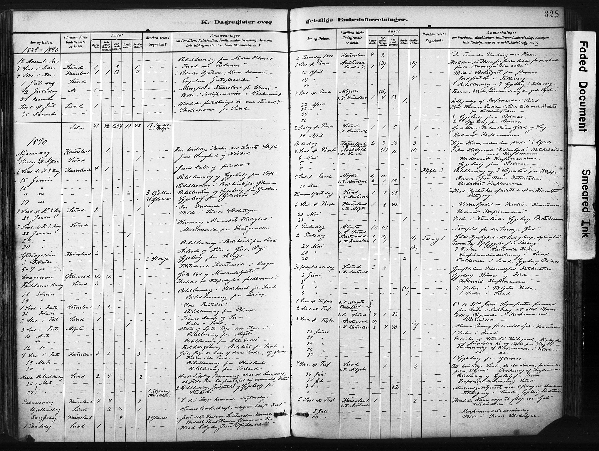 Sund sokneprestembete, SAB/A-99930: Parish register (official) no. B 1, 1882-1907, p. 328