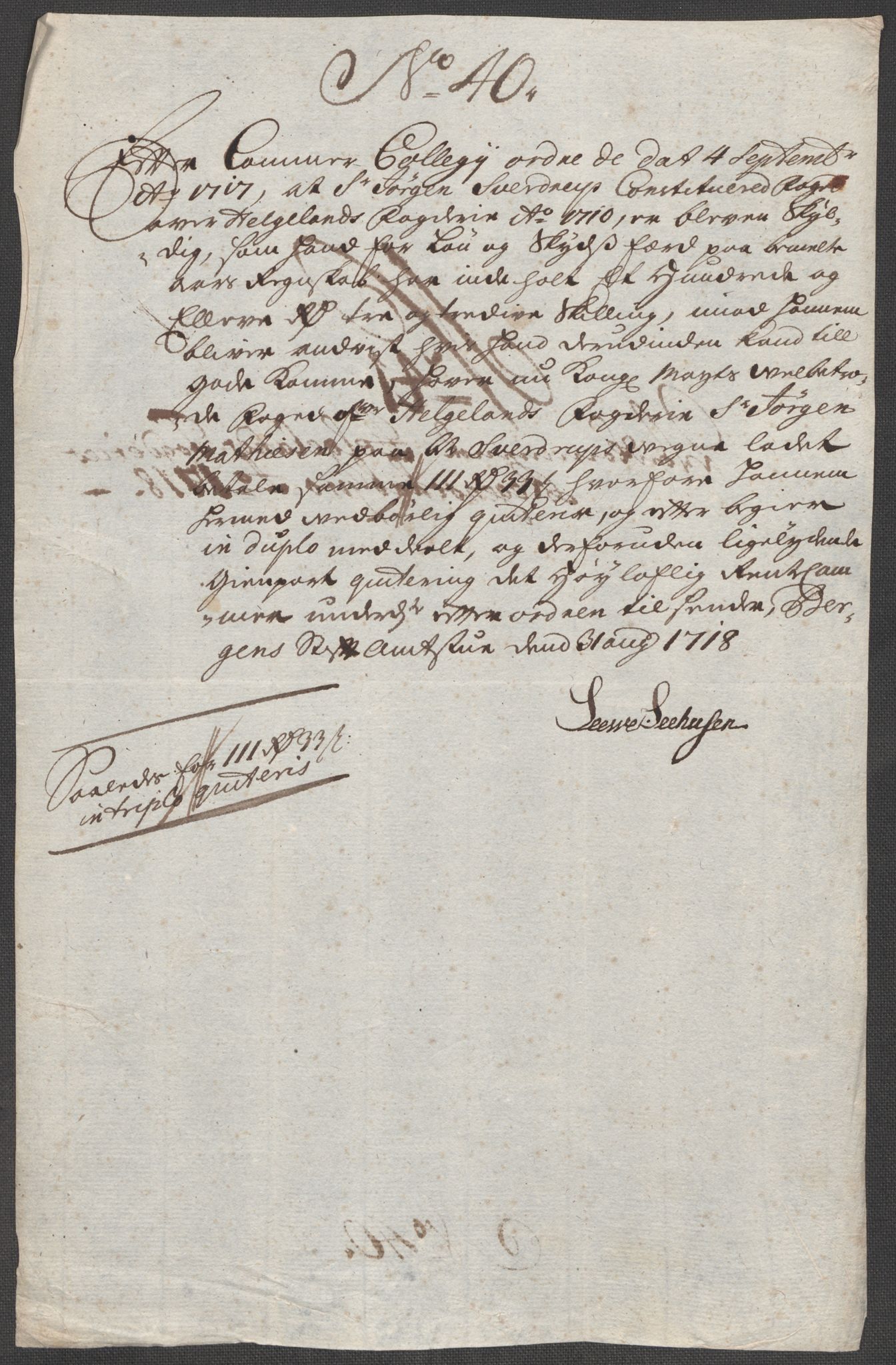 Rentekammeret inntil 1814, Reviderte regnskaper, Fogderegnskap, AV/RA-EA-4092/R65/L4516: Fogderegnskap Helgeland, 1718, p. 275