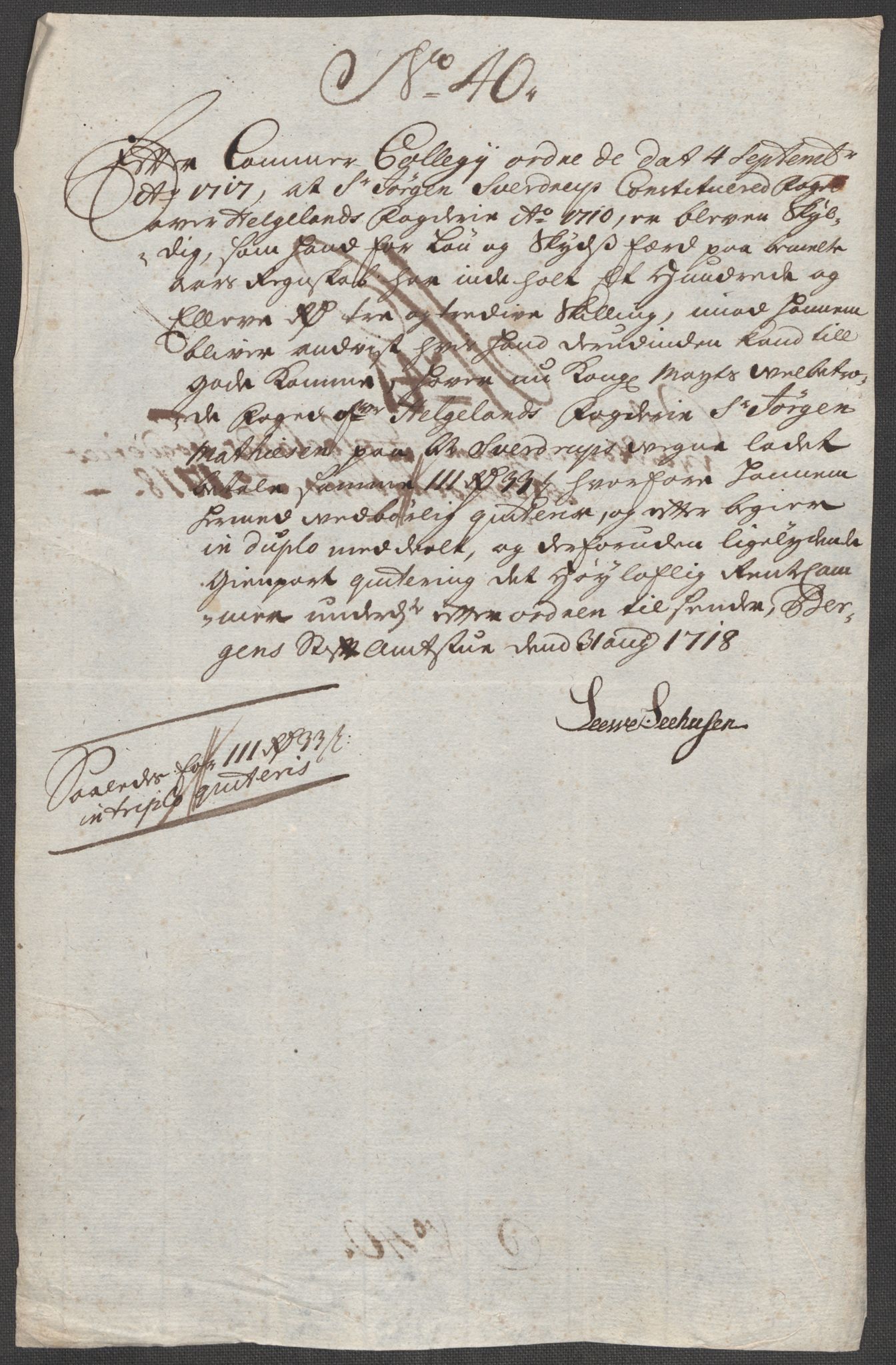 Rentekammeret inntil 1814, Reviderte regnskaper, Fogderegnskap, RA/EA-4092/R65/L4516: Fogderegnskap Helgeland, 1718, p. 275