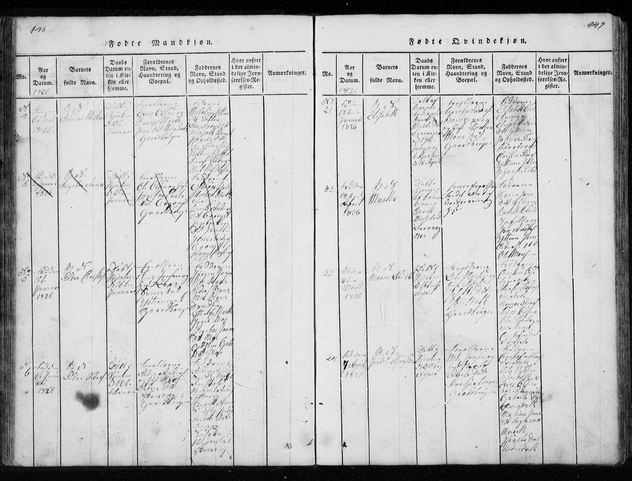 Ministerialprotokoller, klokkerbøker og fødselsregistre - Nordland, AV/SAT-A-1459/827/L0412: Parish register (copy) no. 827C01, 1820-1841, p. 146-147