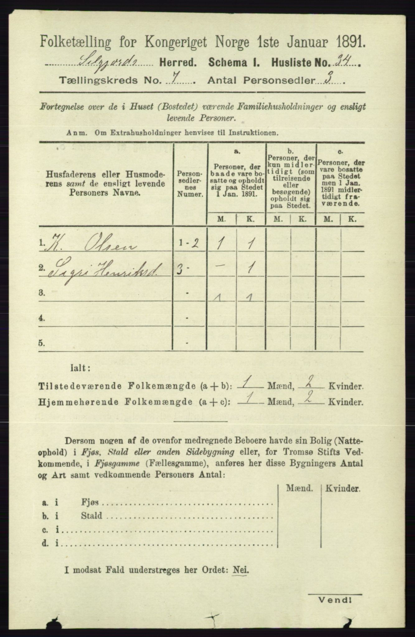 RA, 1891 census for 0828 Seljord, 1891, p. 2597