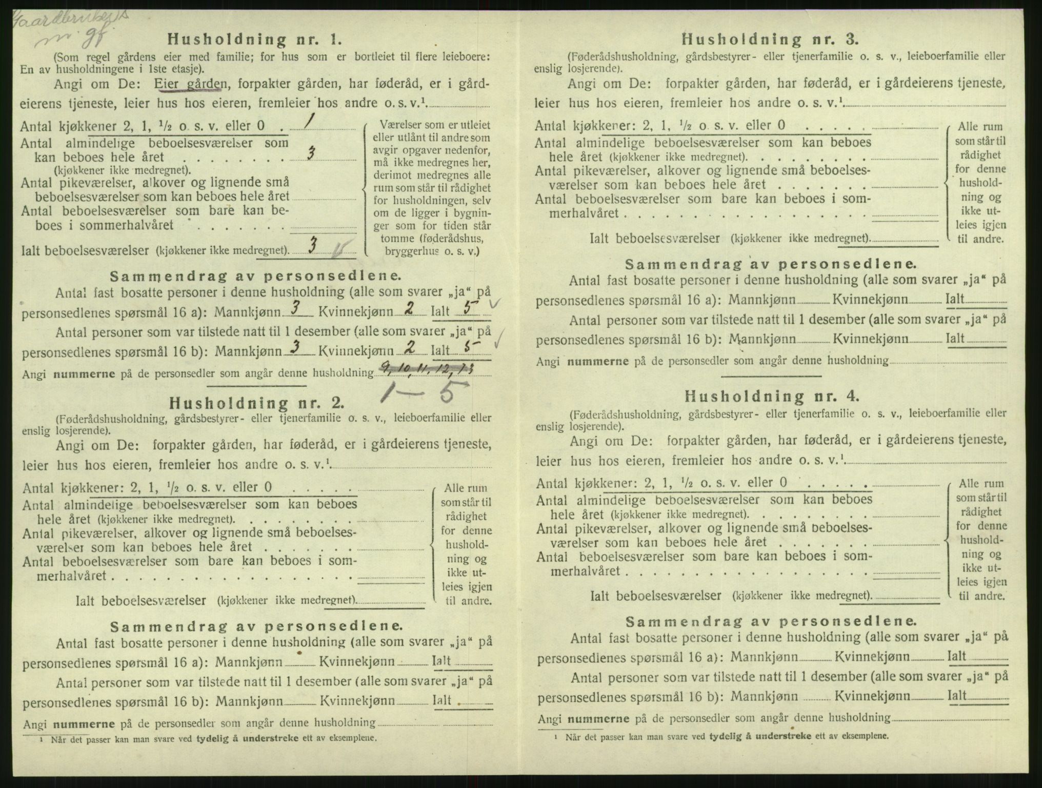 SAT, 1920 census for Velfjord, 1920, p. 42