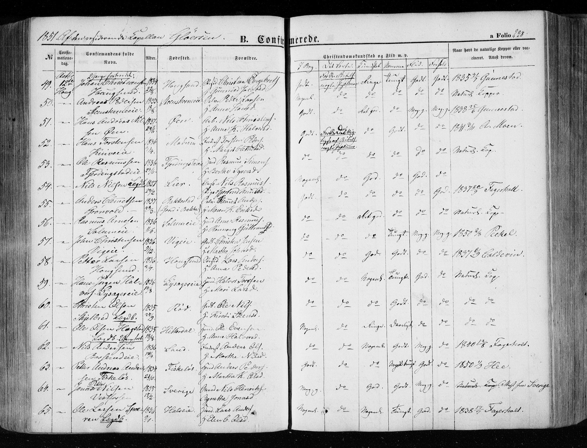 Eiker kirkebøker, SAKO/A-4/F/Fa/L0014: Parish register (official) no. I 14, 1846-1854, p. 238