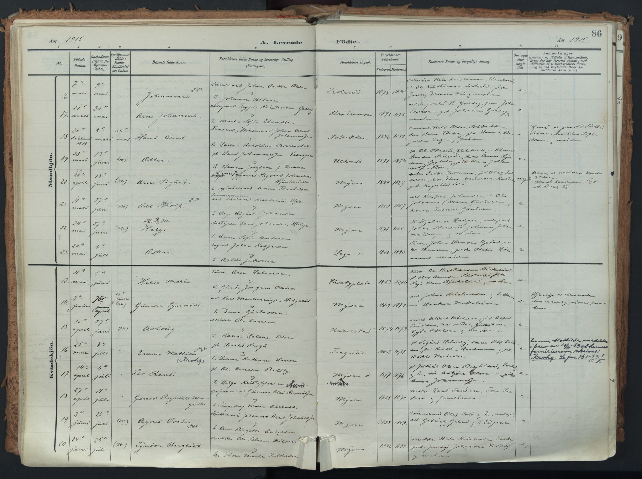 Eidsberg prestekontor Kirkebøker, AV/SAO-A-10905/F/Fa/L0014: Parish register (official) no. I 14, 1902-1919, p. 86