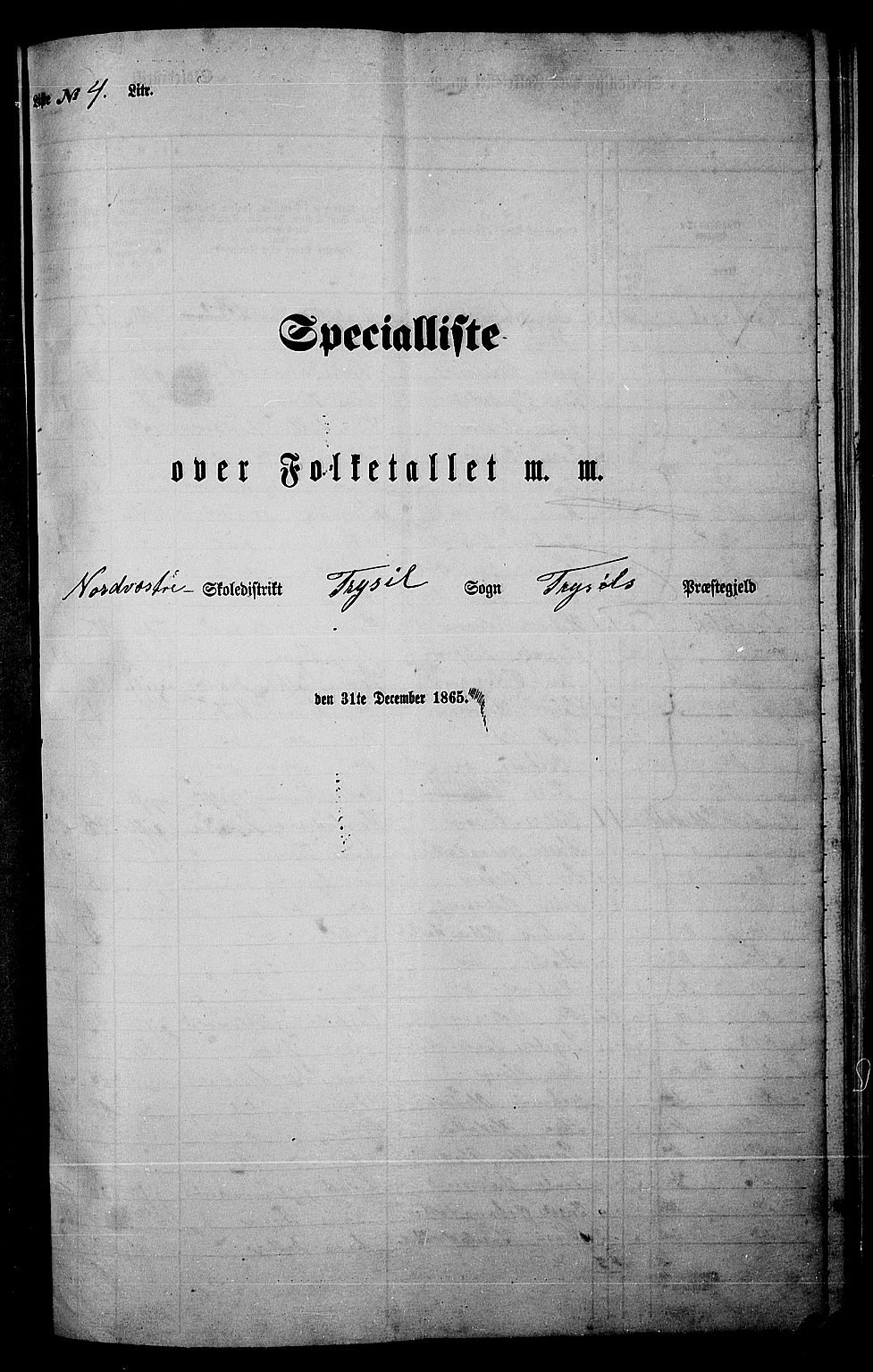 RA, 1865 census for Trysil, 1865, p. 57