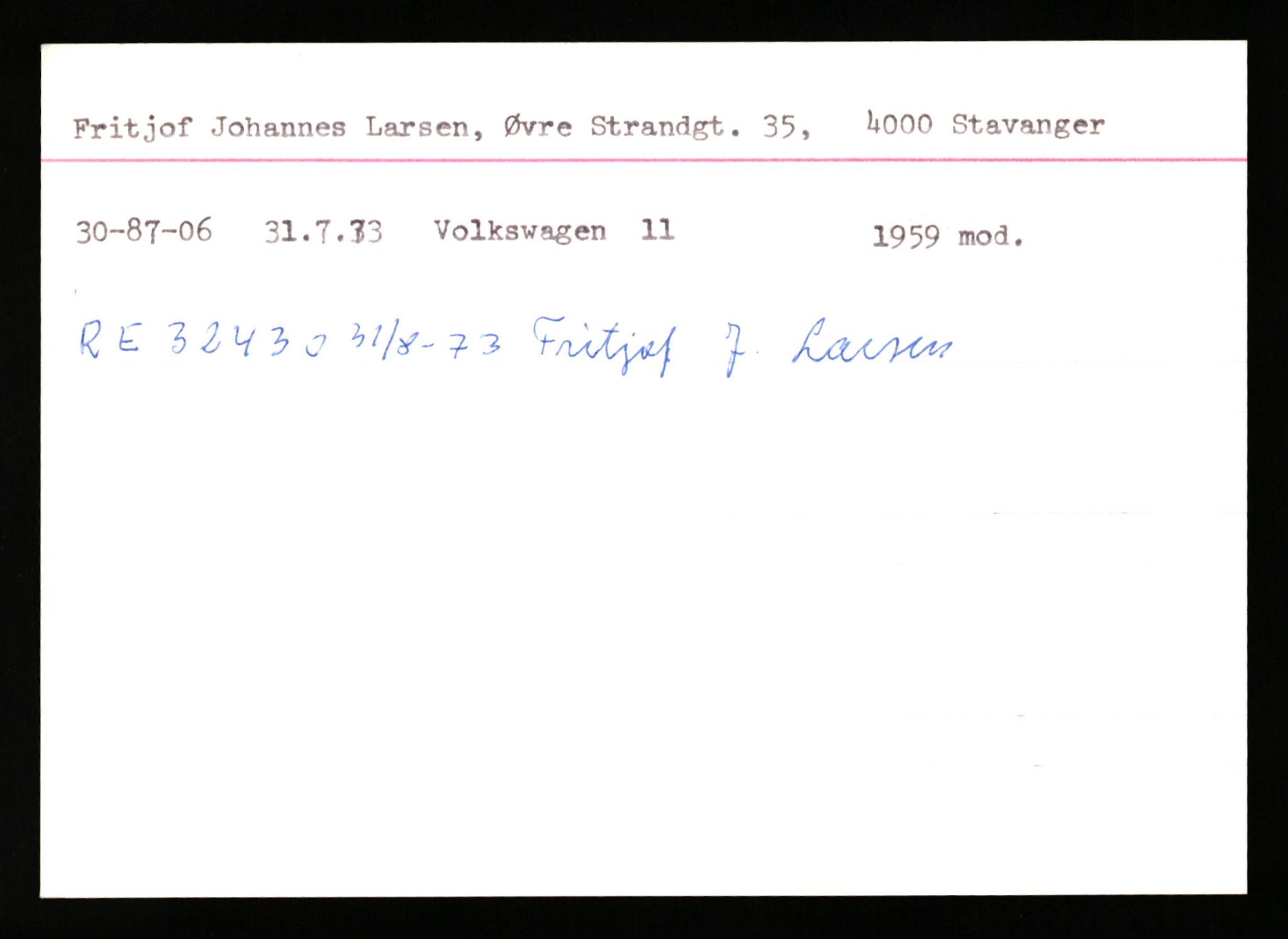 Stavanger trafikkstasjon, SAST/A-101942/0/G/L0011: Registreringsnummer: 240000 - 363477, 1930-1971, p. 1623