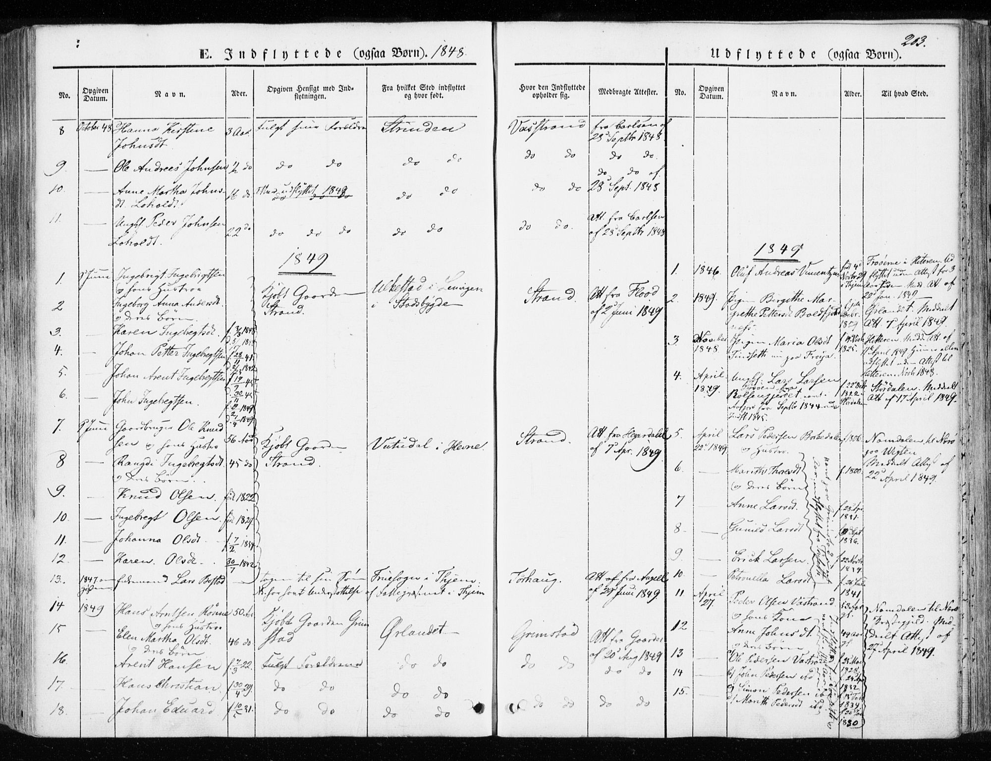 Ministerialprotokoller, klokkerbøker og fødselsregistre - Sør-Trøndelag, SAT/A-1456/655/L0677: Parish register (official) no. 655A06, 1847-1860, p. 203