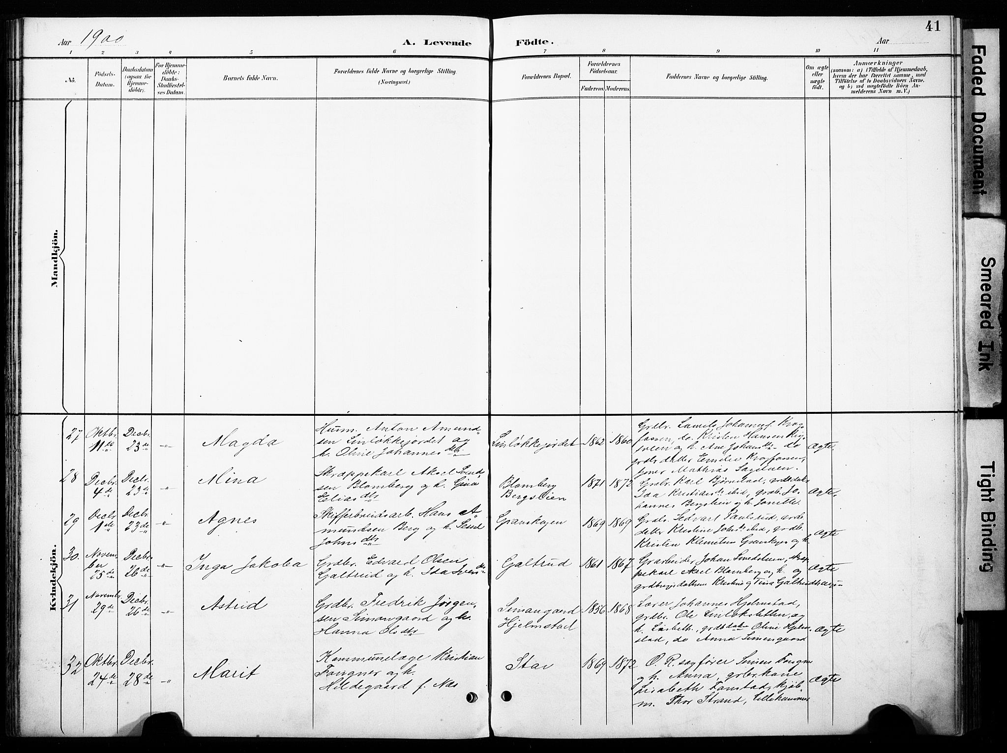 Øyer prestekontor, SAH/PREST-084/H/Ha/Haa/L0011: Parish register (official) no. 11, 1894-1905, p. 41
