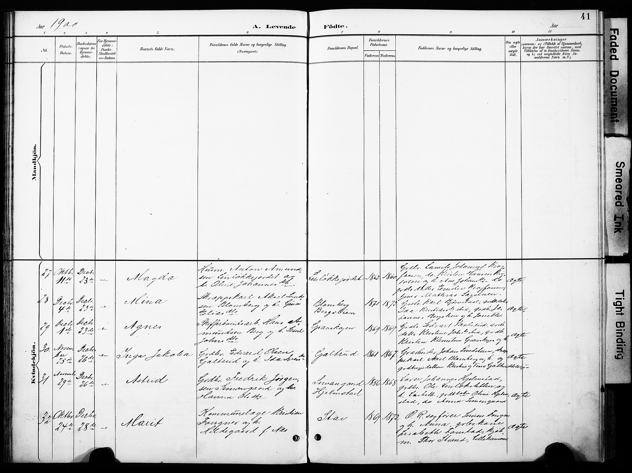 Øyer prestekontor, AV/SAH-PREST-084/H/Ha/Haa/L0011: Parish register (official) no. 11, 1894-1905, p. 41