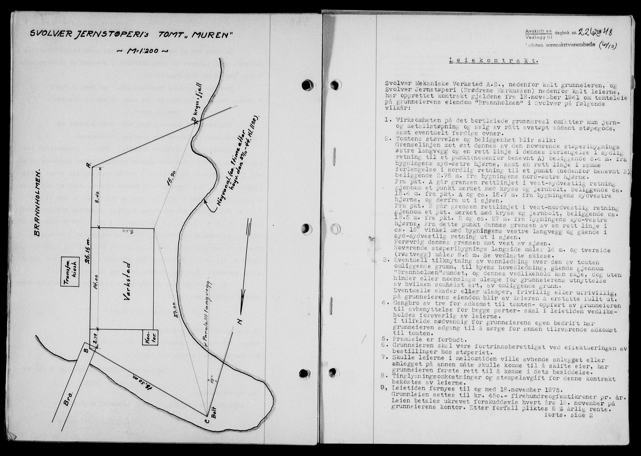 Lofoten sorenskriveri, SAT/A-0017/1/2/2C/L0019a: Mortgage book no. 19a, 1948-1948, Diary no: : 2262/1948