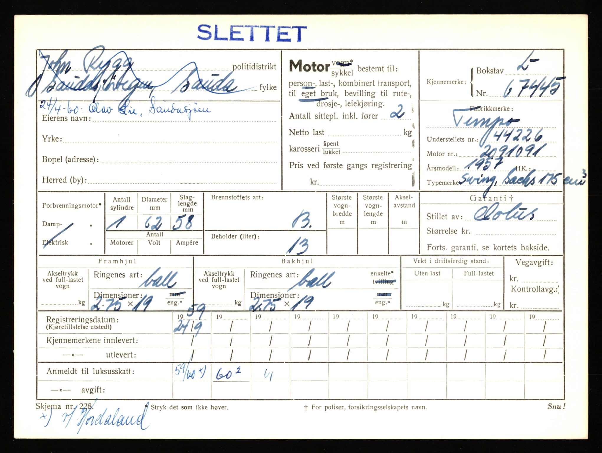 Stavanger trafikkstasjon, AV/SAST-A-101942/0/F/L0065: L-65400 - L-67649, 1930-1971, p. 1449