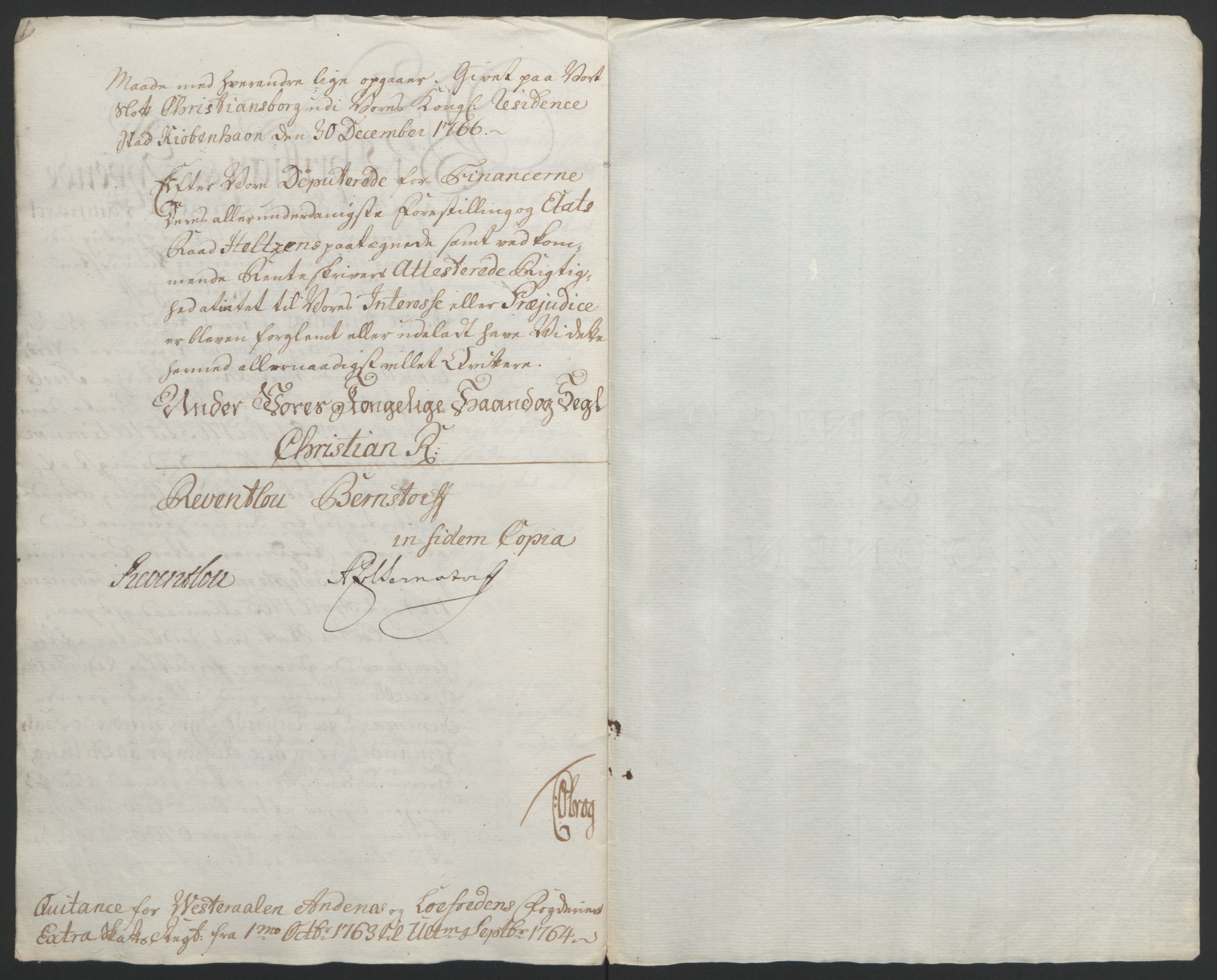 Rentekammeret inntil 1814, Reviderte regnskaper, Fogderegnskap, RA/EA-4092/R67/L4747: Ekstraskatten Vesterålen, Andenes og Lofoten, 1762-1766, p. 224