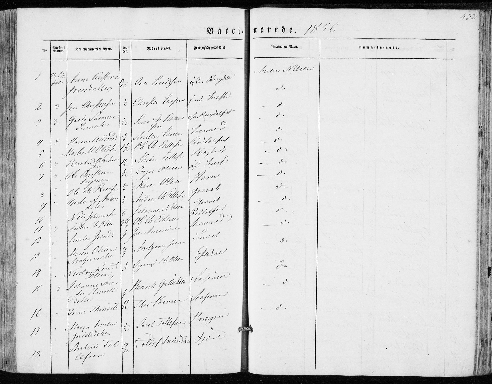 Hedrum kirkebøker, AV/SAKO-A-344/F/Fa/L0006: Parish register (official) no. I 6, 1849-1857, p. 432