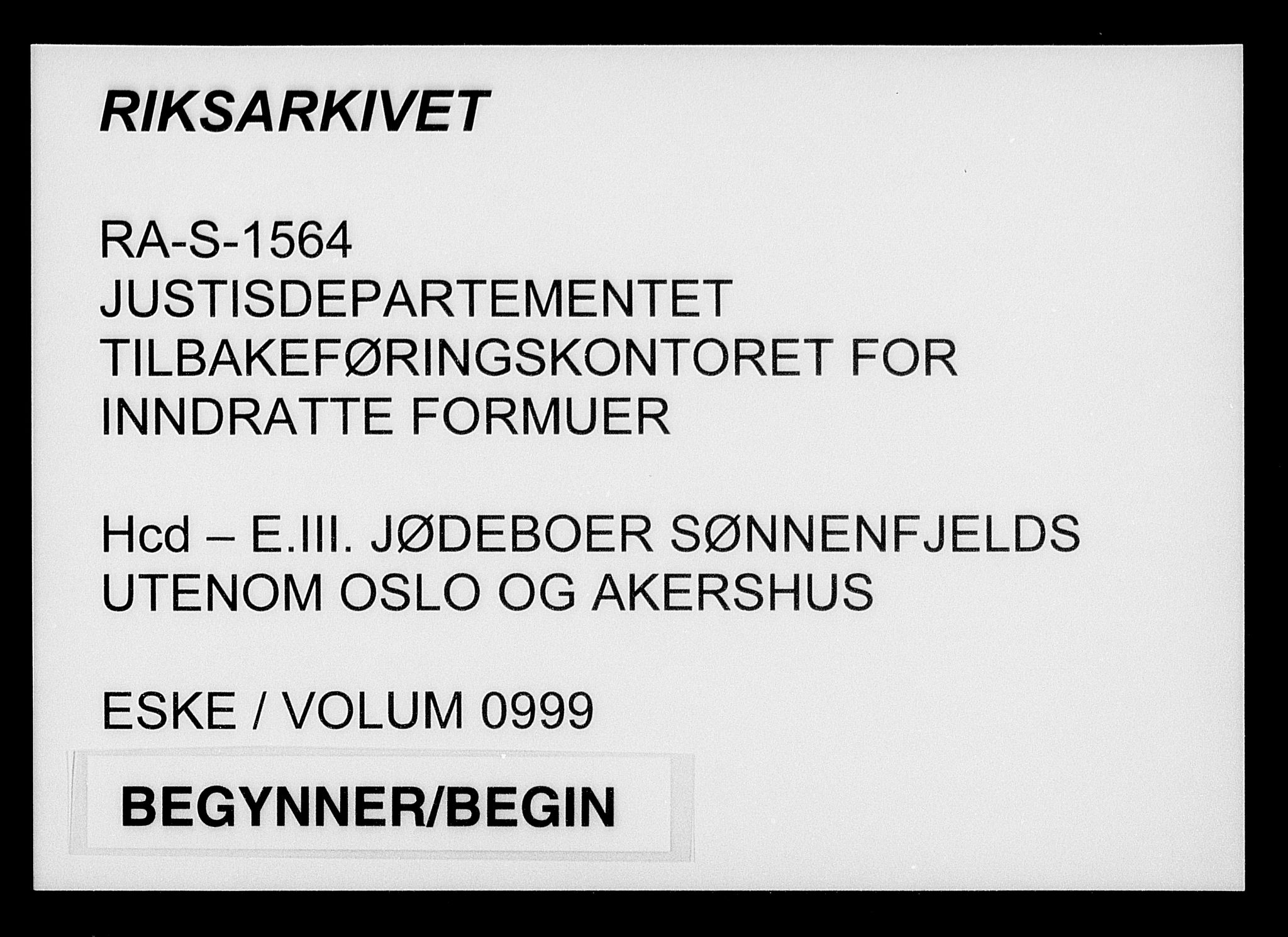 Justisdepartementet, Tilbakeføringskontoret for inndratte formuer, AV/RA-S-1564/H/Hc/Hcd/L0999: --, 1945-1947, p. 1