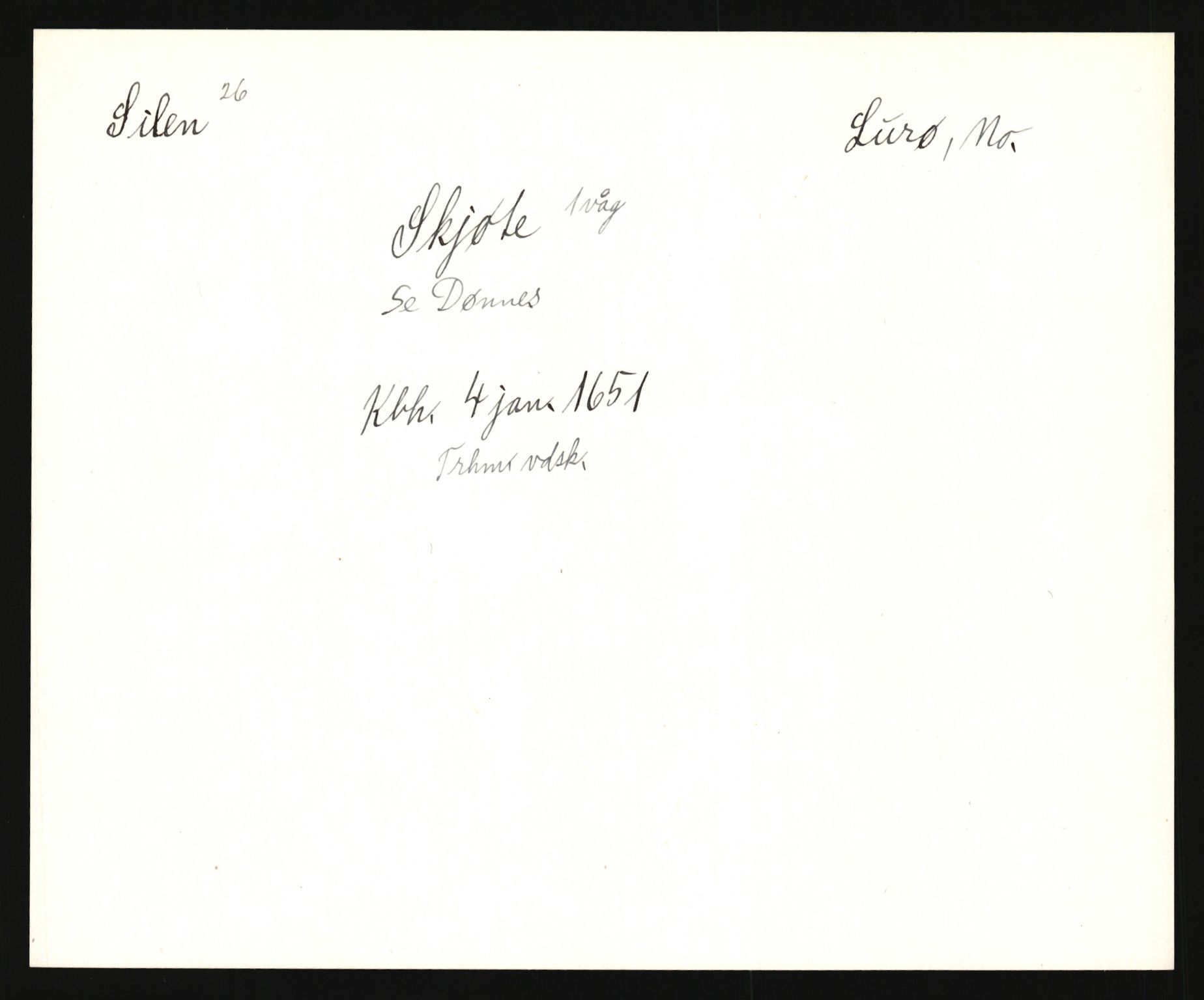 Riksarkivets diplomsamling, AV/RA-EA-5965/F35/F35e/L0034: Registreringssedler Nordland, Troms og ikke stedfestede ("uplasserte") sedler, 1400-1700, p. 241