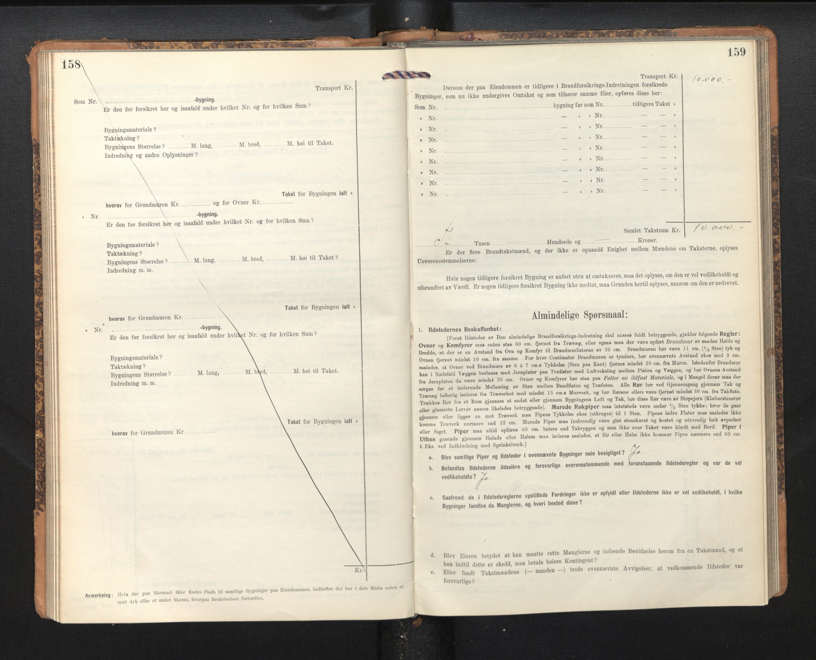 Lensmannen i Odda, AV/SAB-A-34001/0012/L0003: Branntakstprotokoll, skjematakst, 1916-1948, p. 158-159