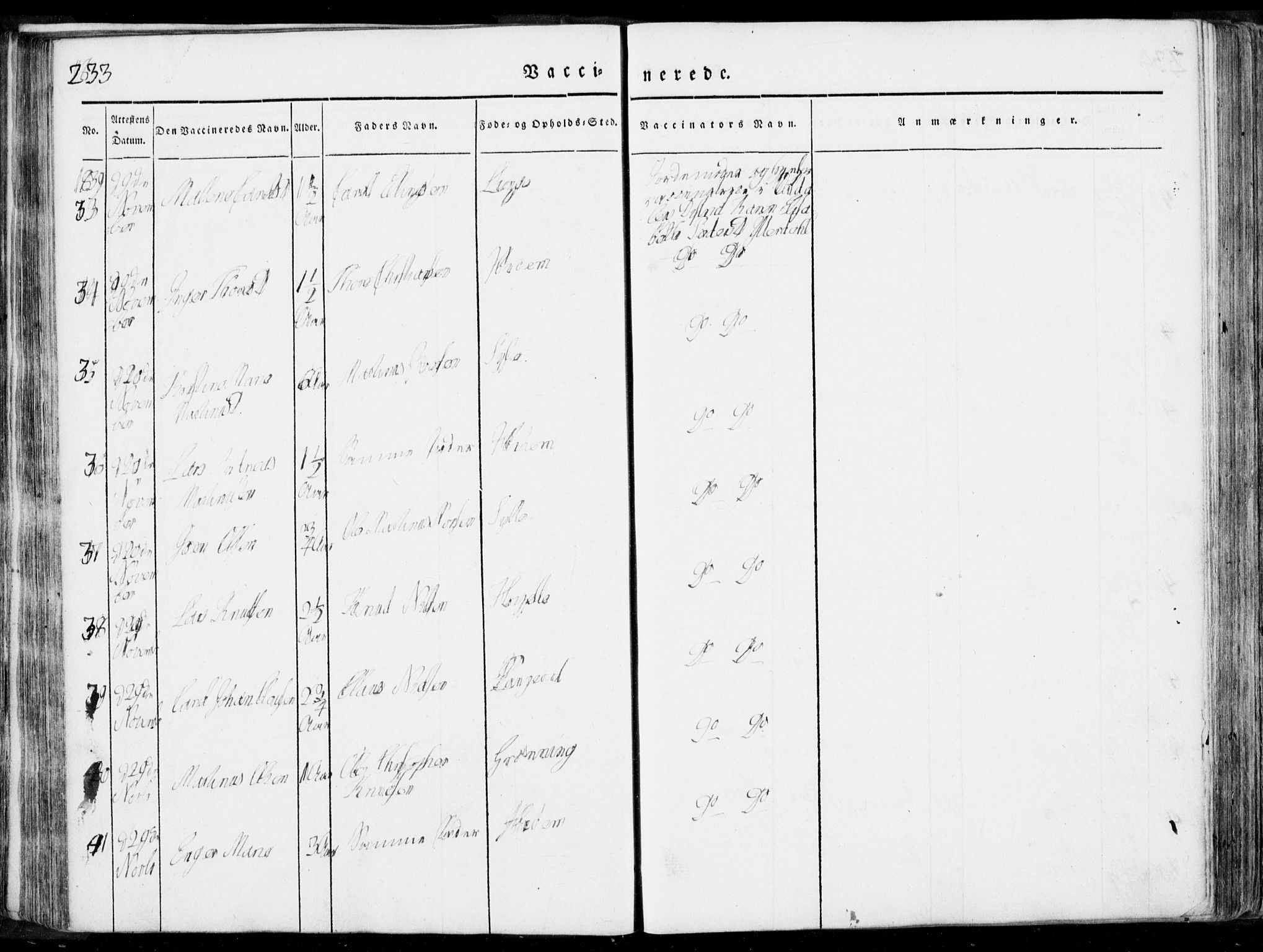 Ministerialprotokoller, klokkerbøker og fødselsregistre - Møre og Romsdal, AV/SAT-A-1454/519/L0248: Parish register (official) no. 519A07, 1829-1860, p. 233