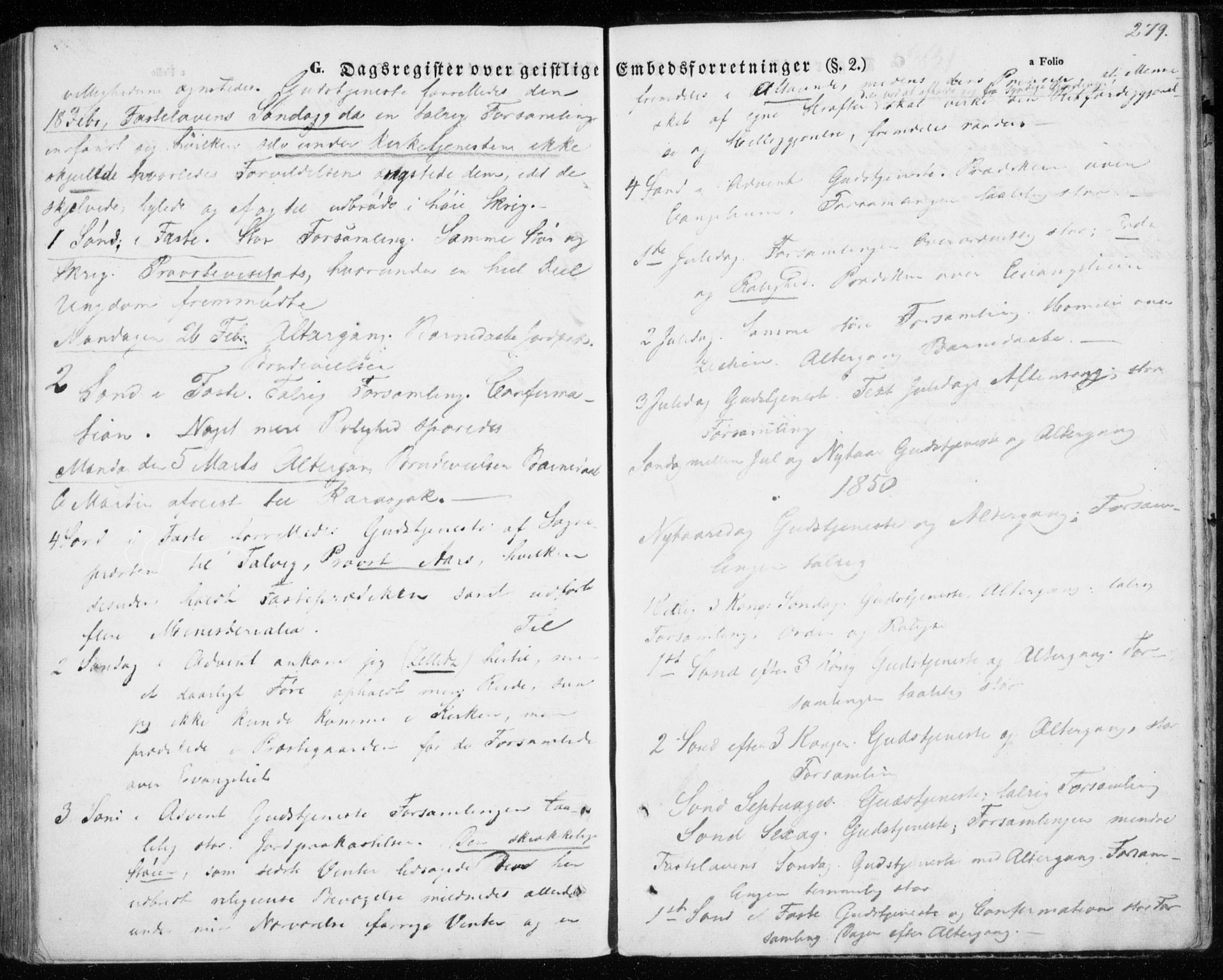 Kautokeino sokneprestembete, SATØ/S-1340/H/Ha/L0002.kirke: Parish register (official) no. 2, 1843-1861, p. 279