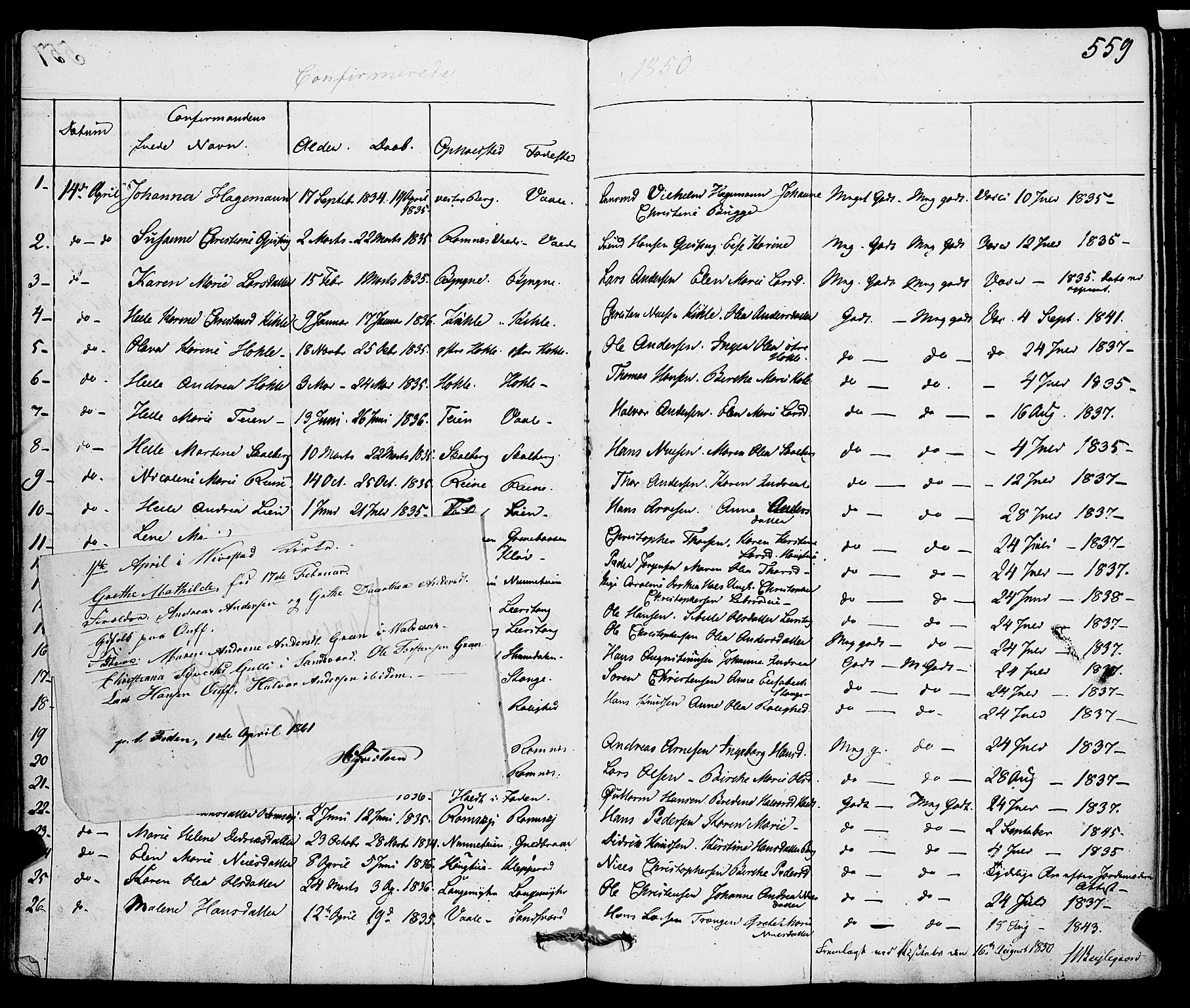 Ramnes kirkebøker, AV/SAKO-A-314/F/Fa/L0005: Parish register (official) no. I 5, 1841-1861, p. 558-559