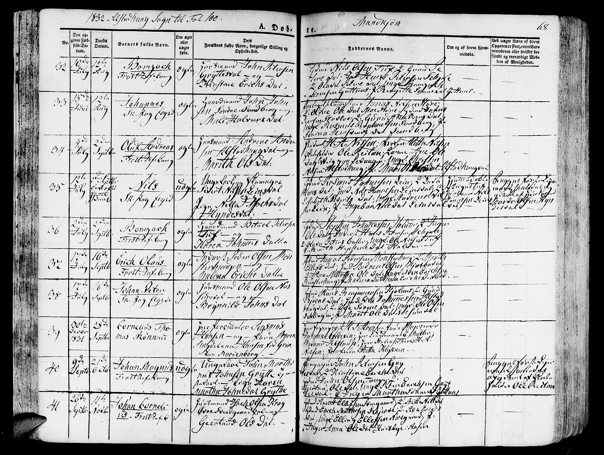 Ministerialprotokoller, klokkerbøker og fødselsregistre - Nord-Trøndelag, SAT/A-1458/717/L0152: Parish register (official) no. 717A05 /1, 1825-1836, p. 68